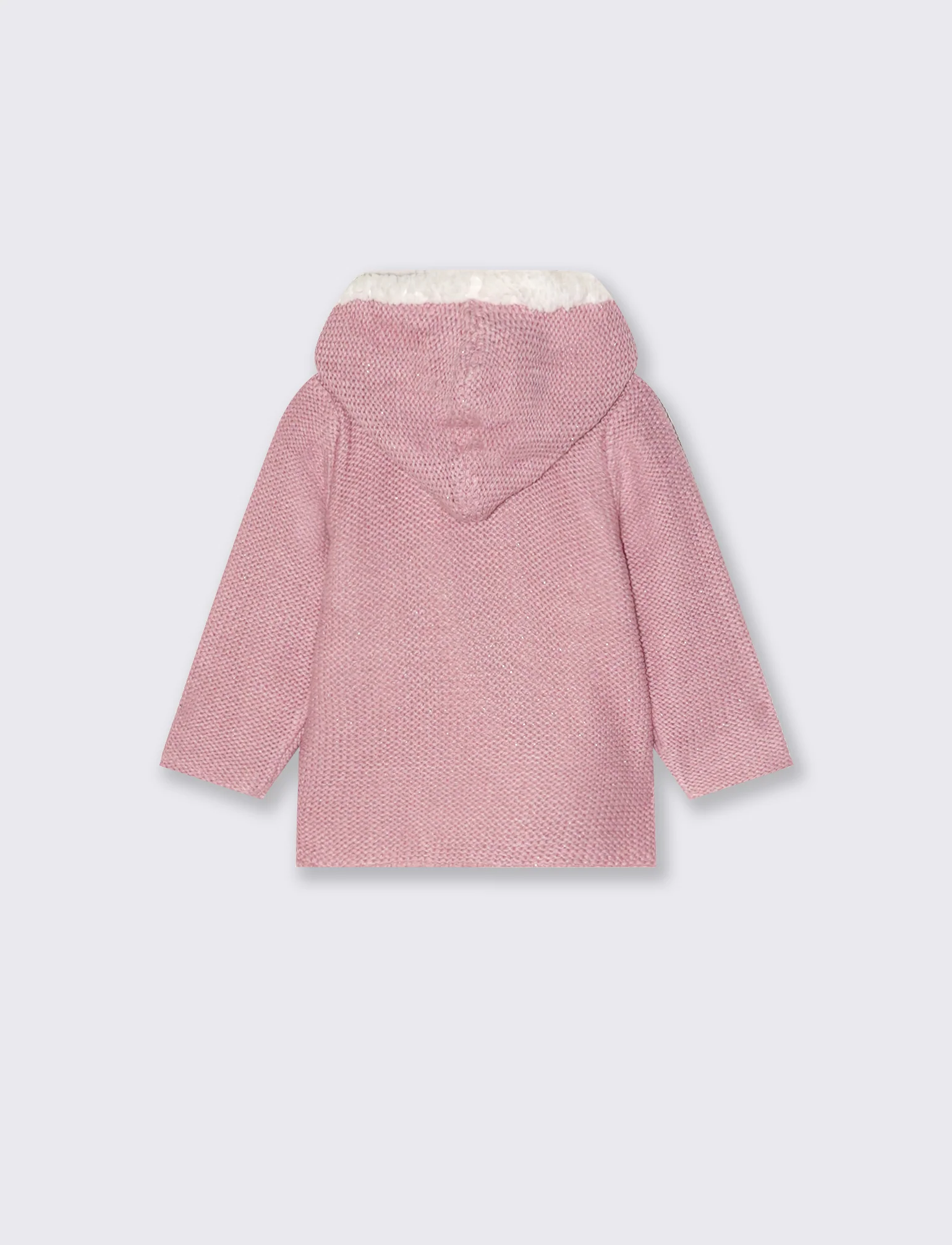 Cardigan con interno in pile - Lilla - Image 2