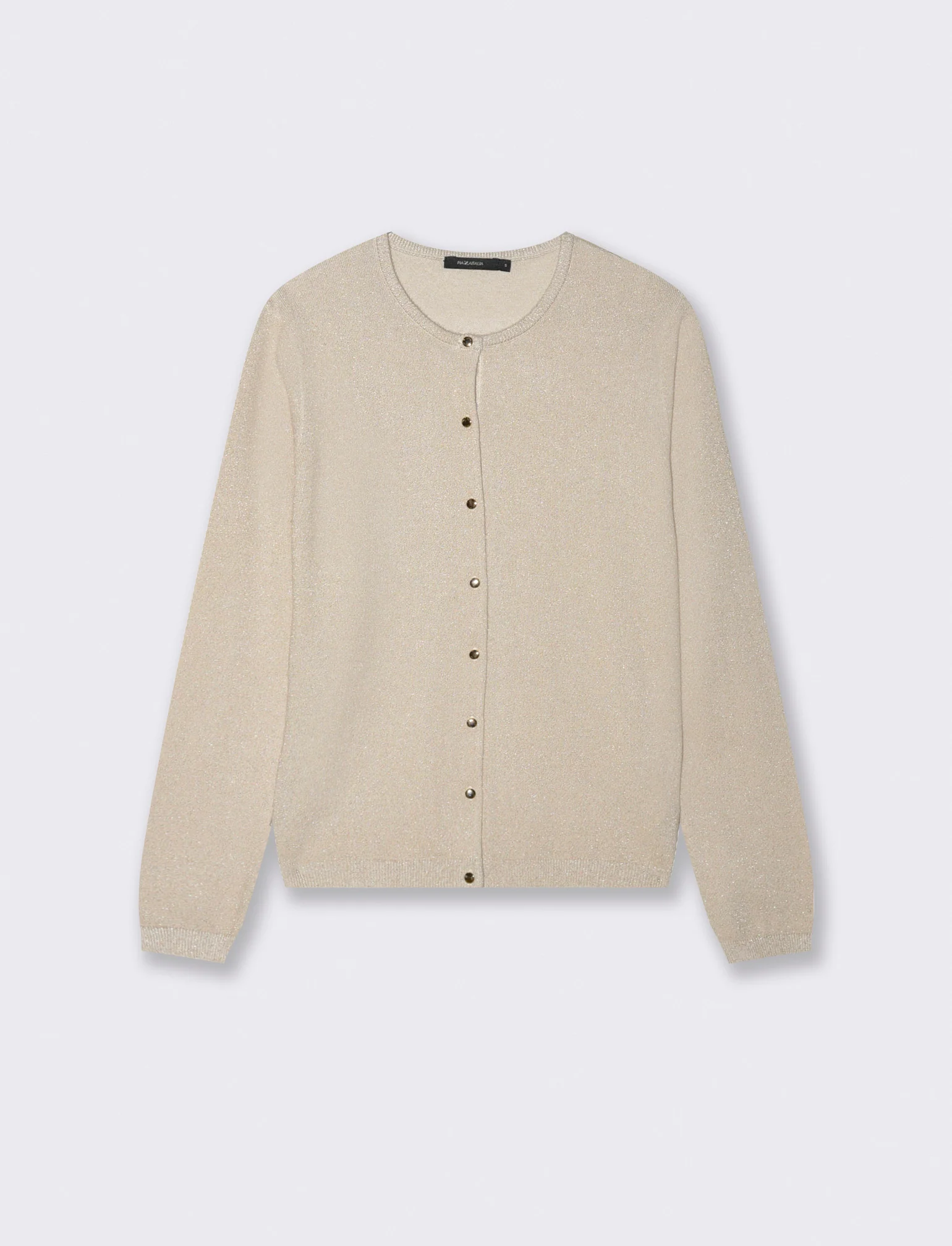 CARDIGAN CON TESSUTO CON FILO EFFETTO METALLO - Avorio