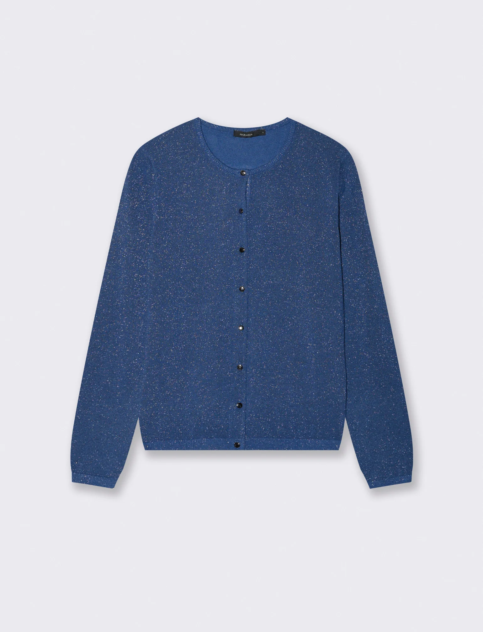 CARDIGAN CON TESSUTO CON FILO EFFETTO METALLO - Blu scuro