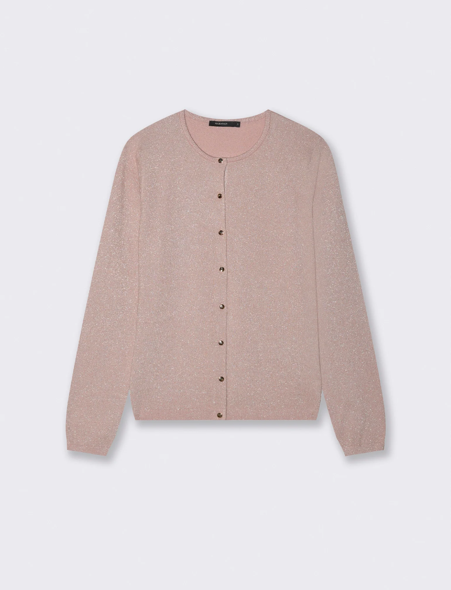 CARDIGAN CON TESSUTO CON FILO EFFETTO METALLO - Rosa antico
