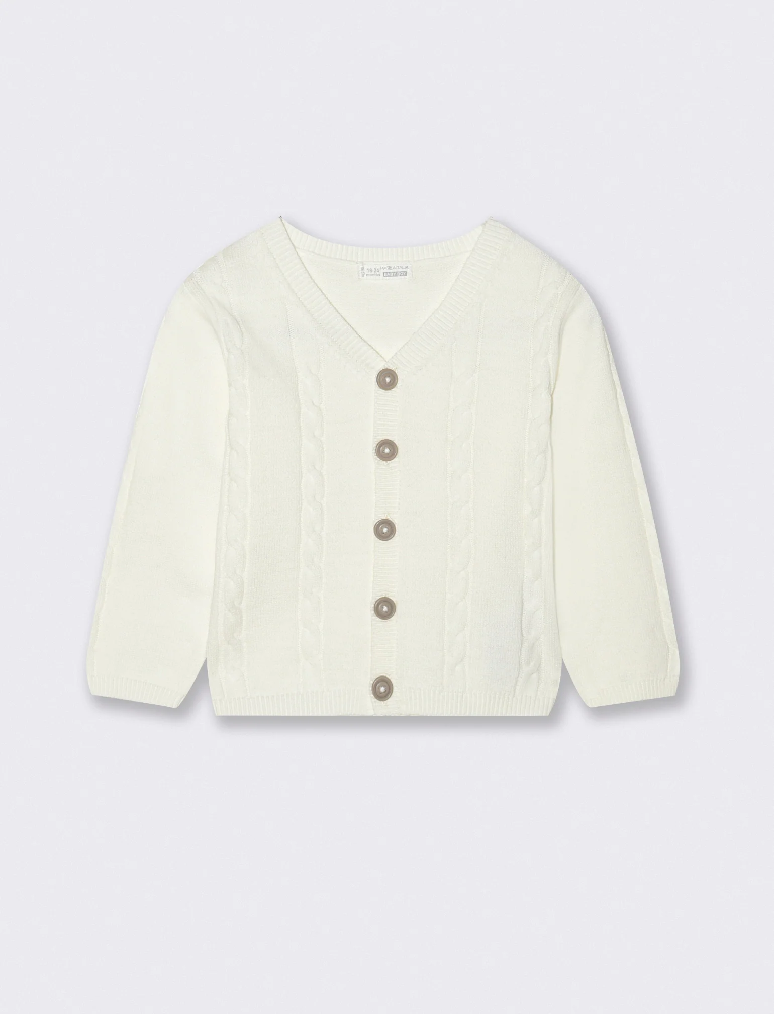 Cardigan con trecce - Bianco latte