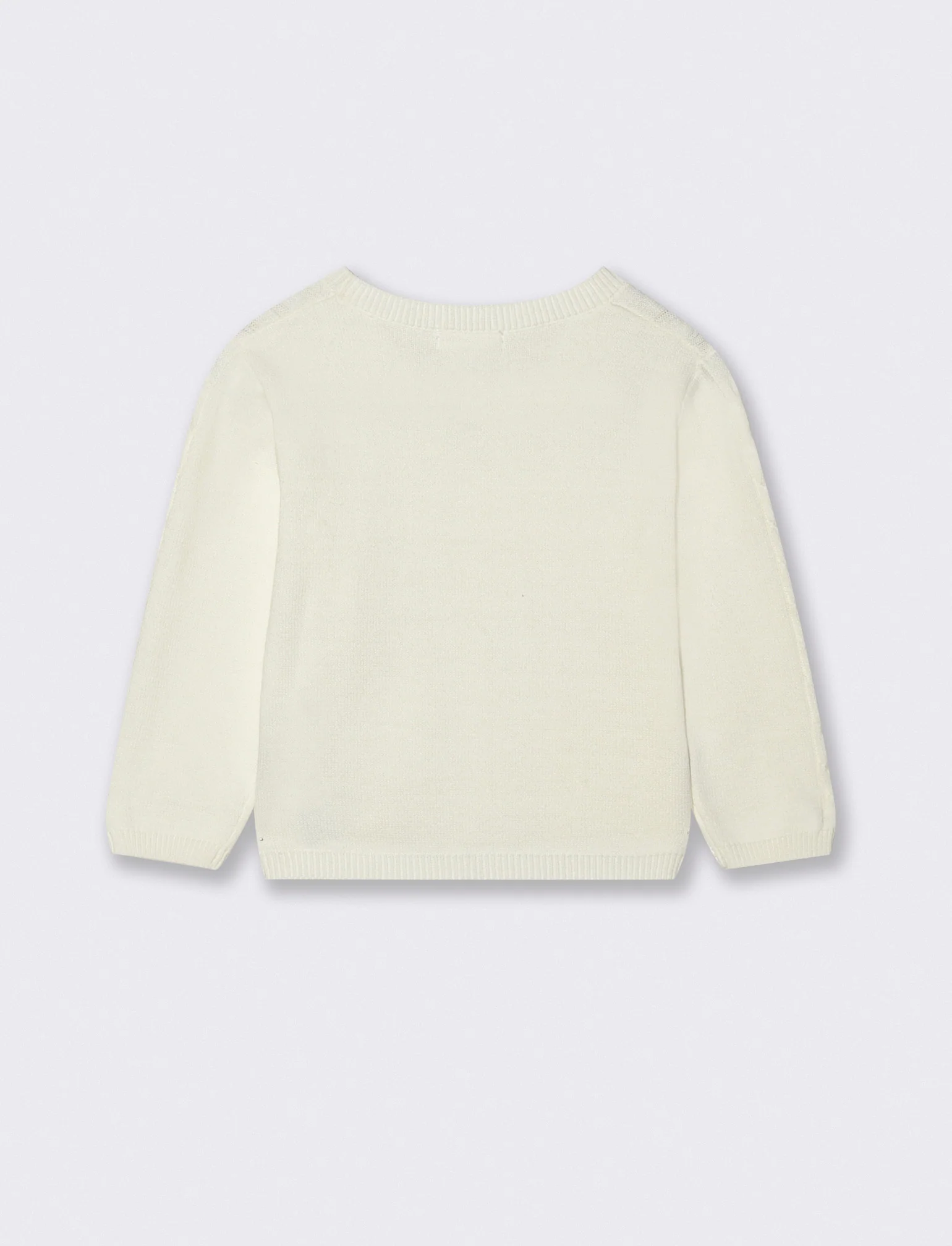 Cardigan con trecce - Bianco latte - Image 2