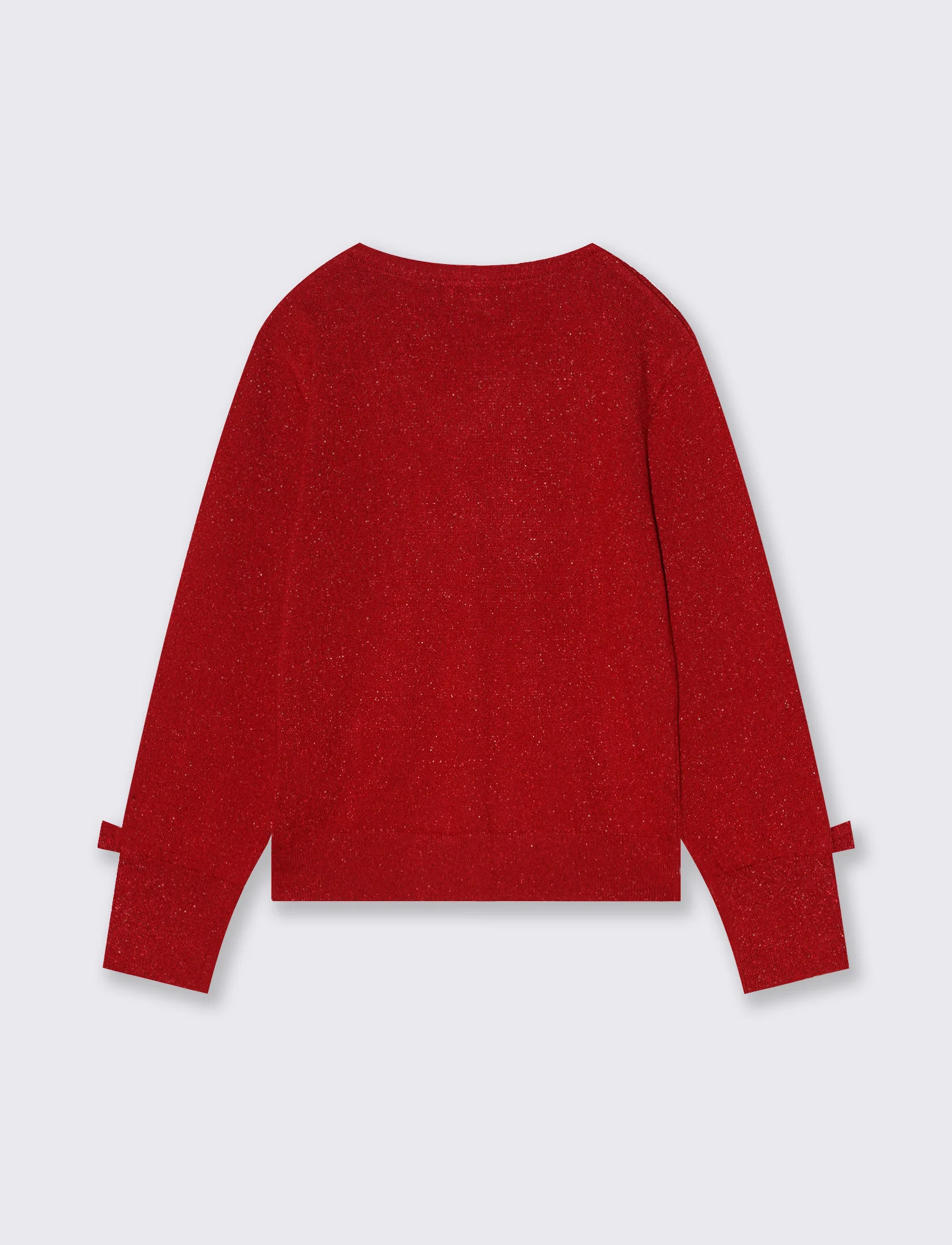 Cardigan da bambina effetto brillante. - Rosso - Image 3