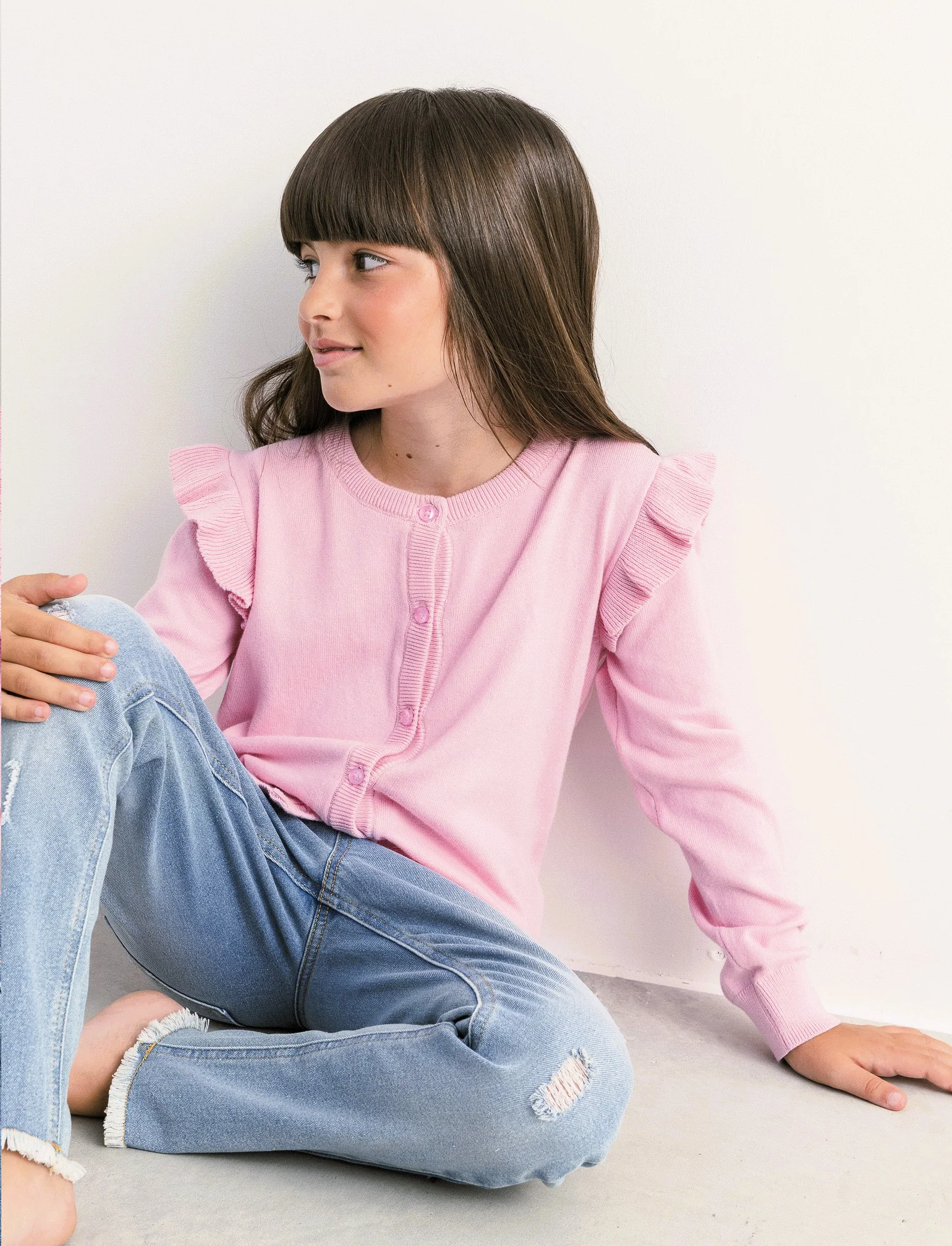 Cardigan da bambina - Rosa - Image 2