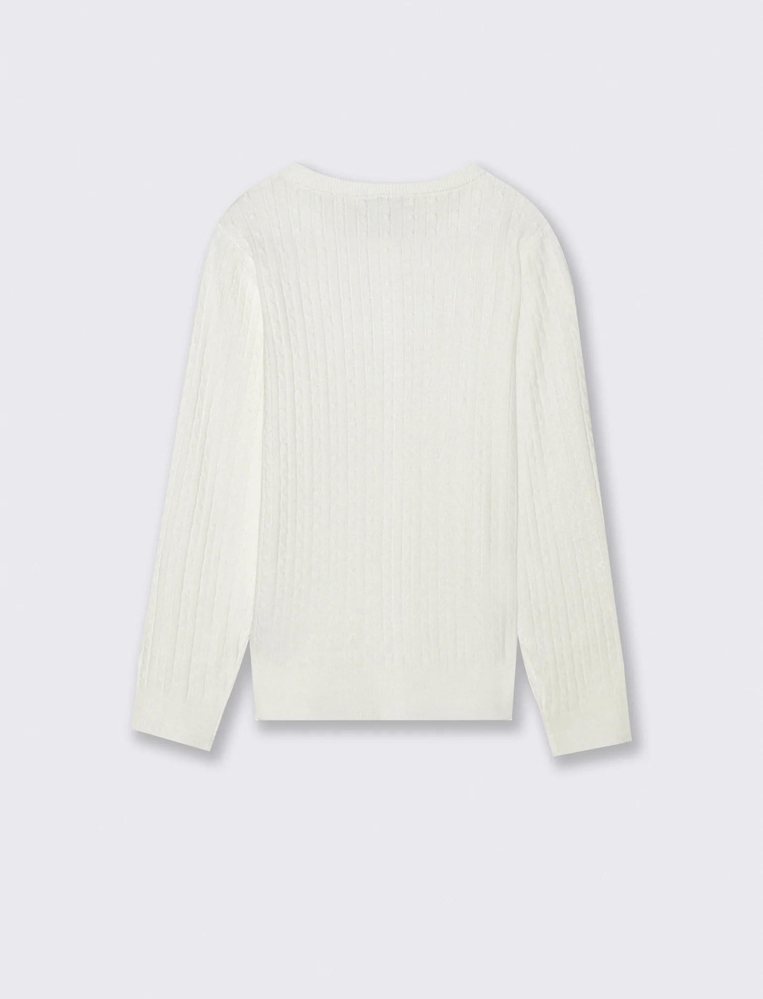 Cardigan girocollo - Bianco sporco - Image 2