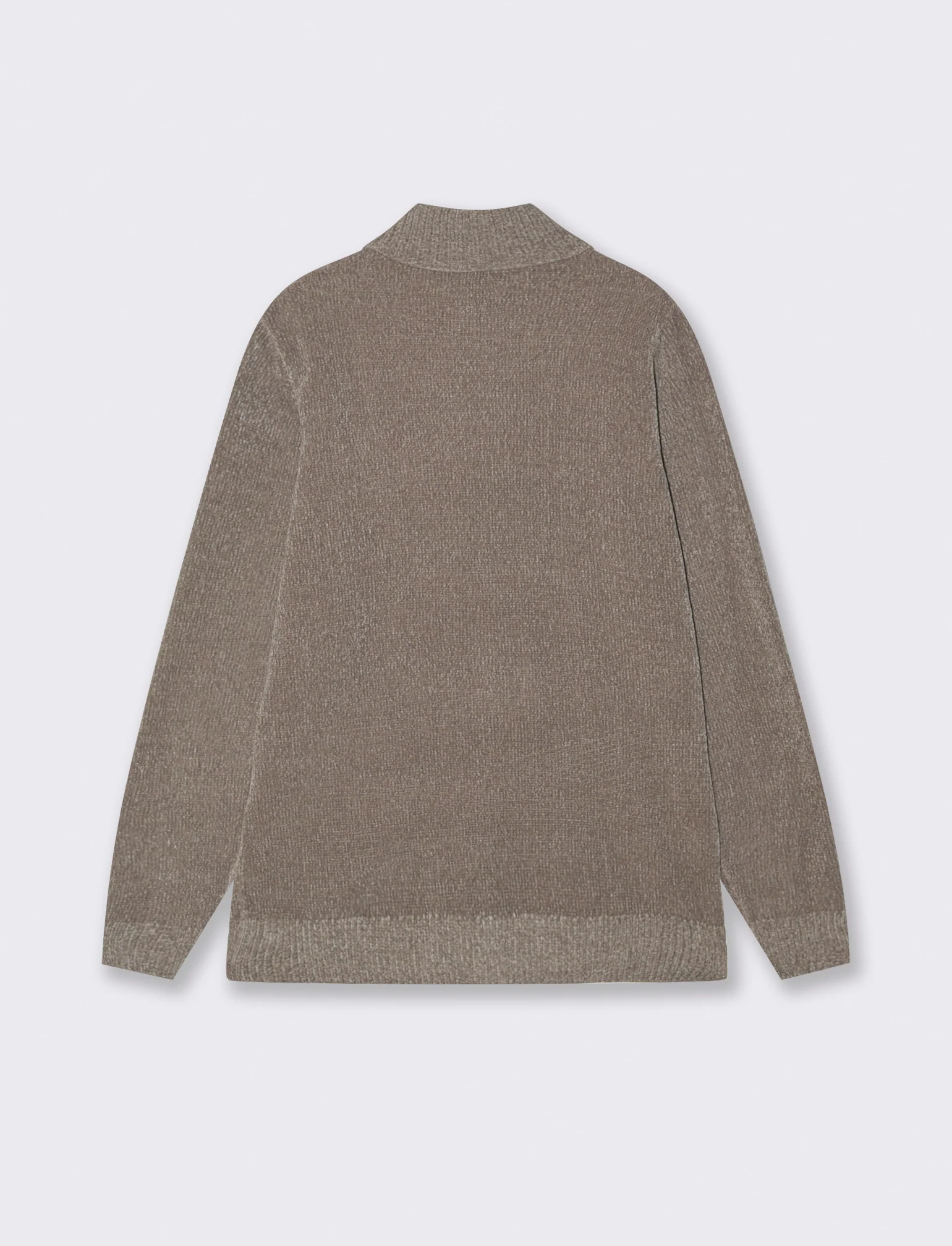 CARDIGAN IN CINIGLIA COLLO ALTO CON CERNIERA. - Beige - Image 2