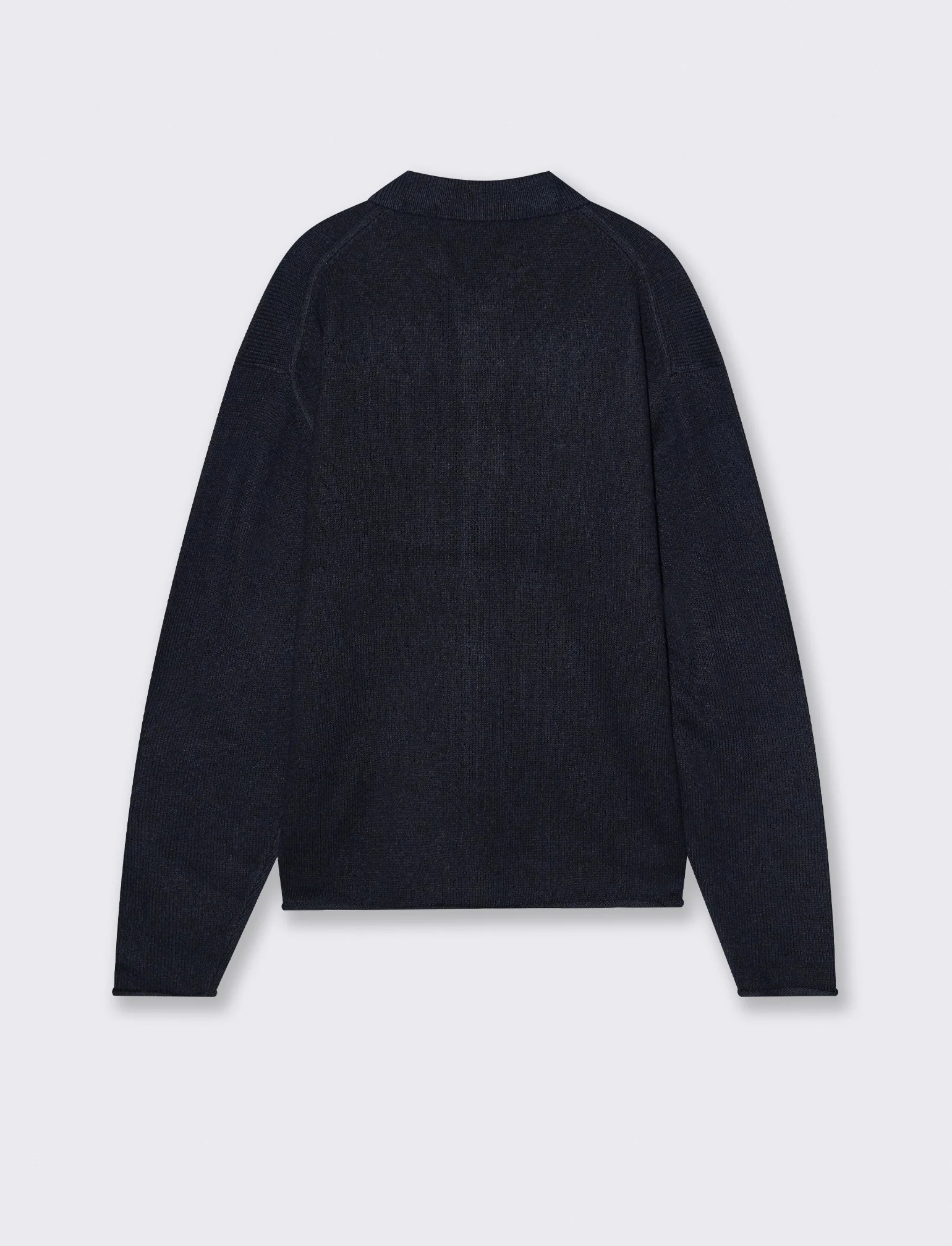 CARDIGAN IN MAGLIA CON COLLO CAMICIA - Blu - Image 2