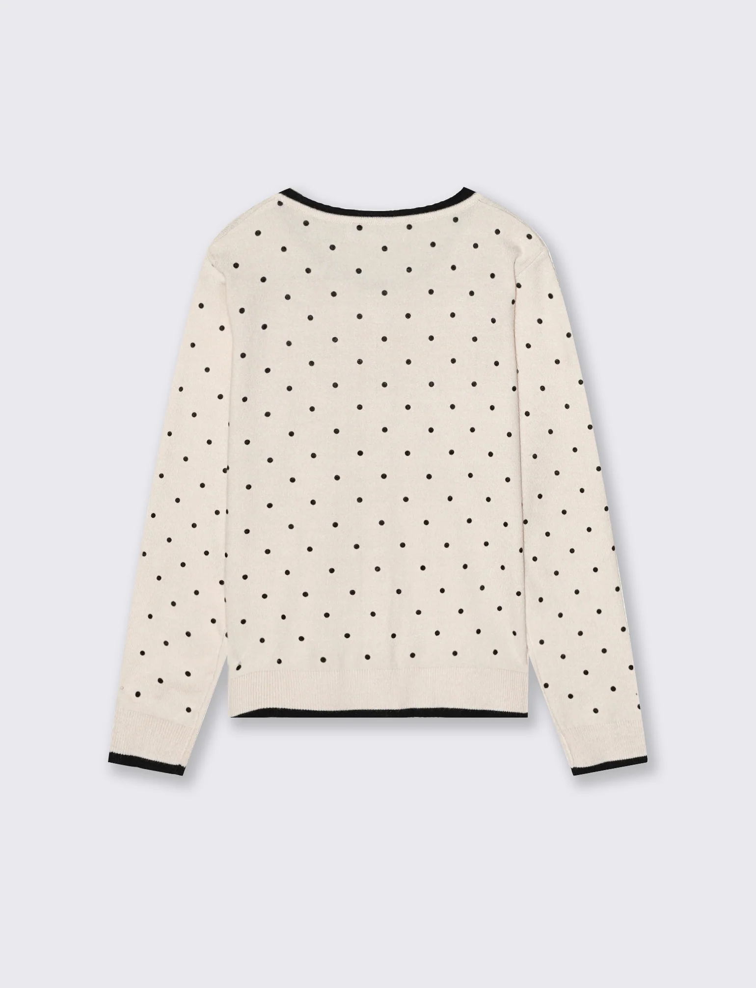 Cardigan in maglia manica lunga. - Beige - Image 2