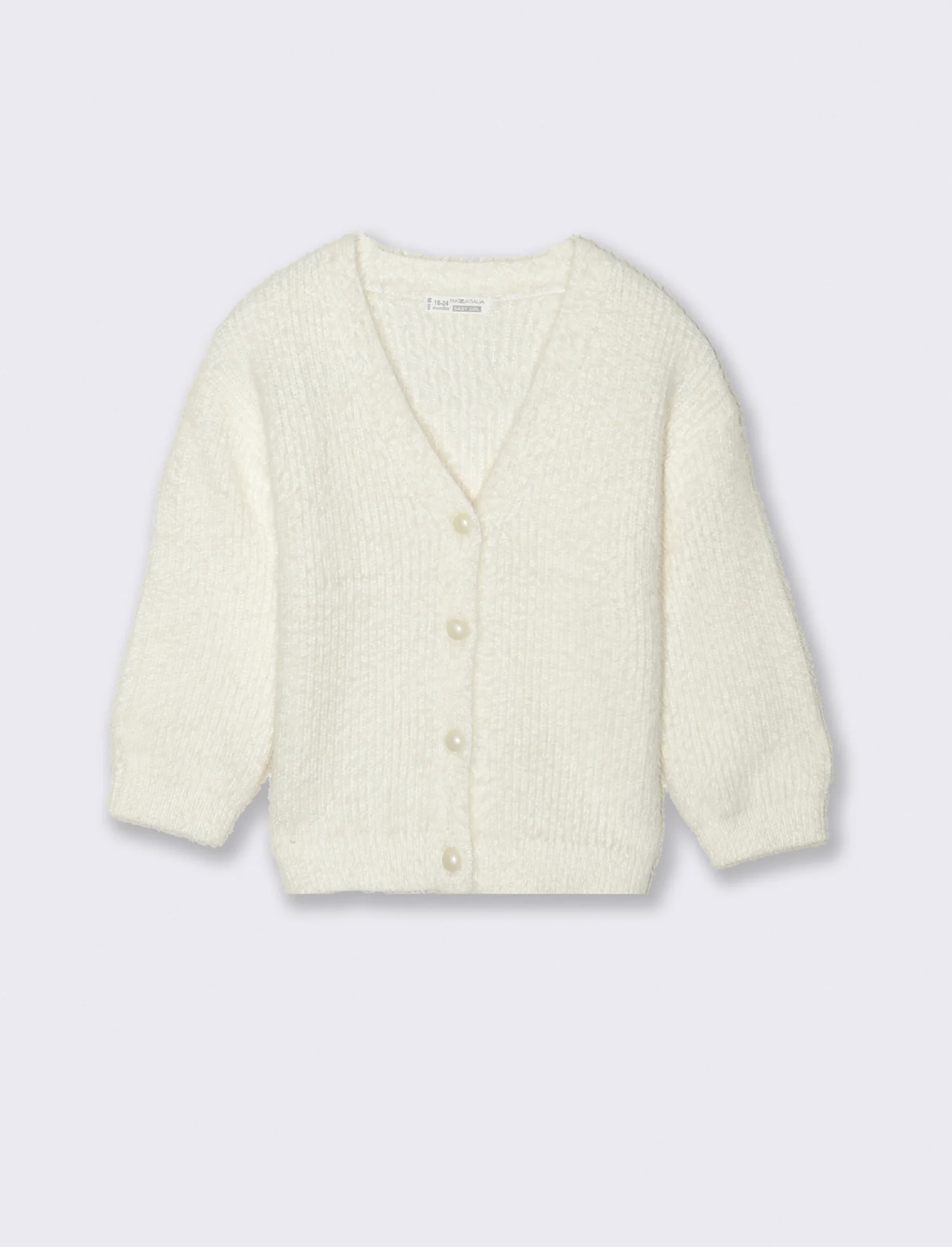 Cardigan in maglia morbida - Bianco panna