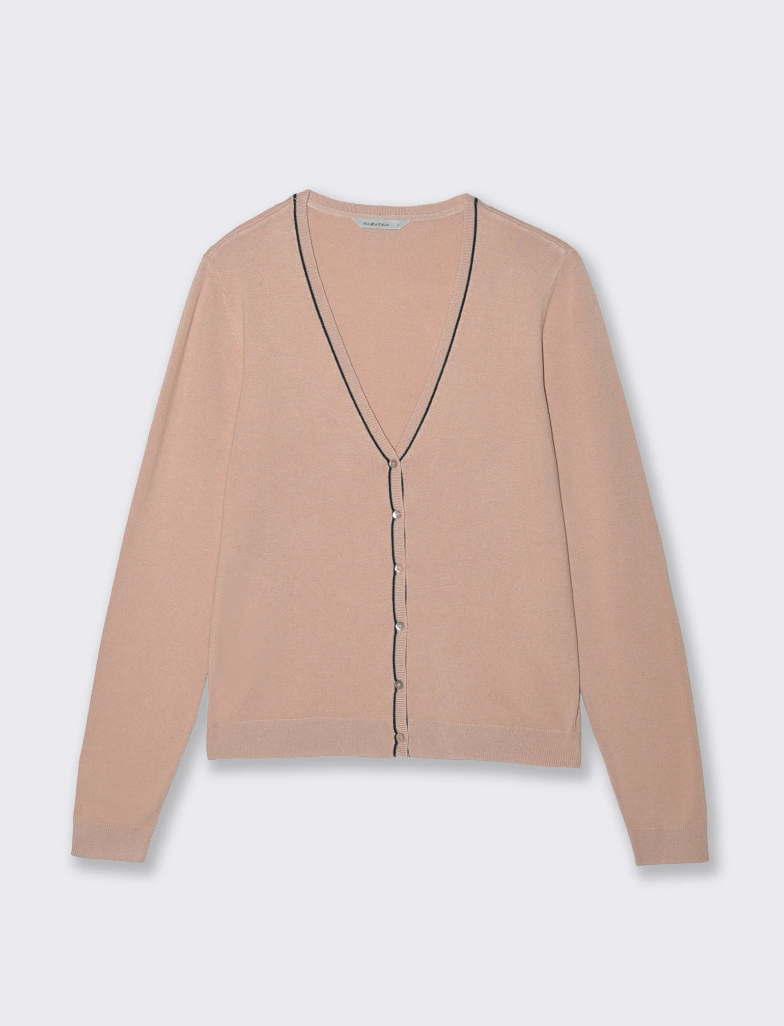 Cardigan manica lunga con scollo a V - Rosa chiaro