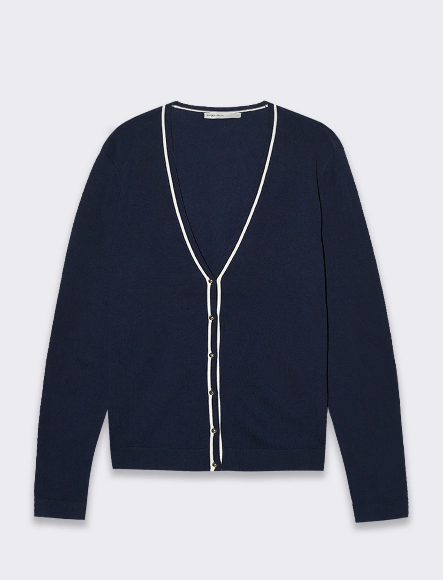 Cardigan manica lunga da donna - Blu - Image 4