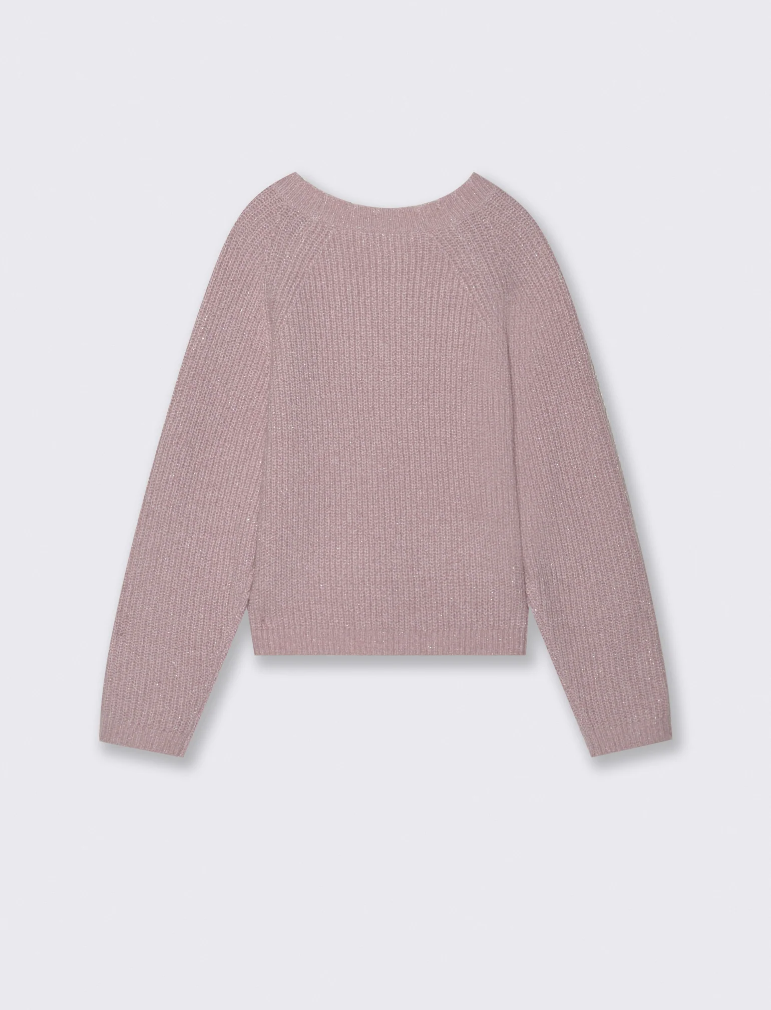 Cardigan manica raglan in morbida maglieria con filato metallizzato. - Rosa - Image 5