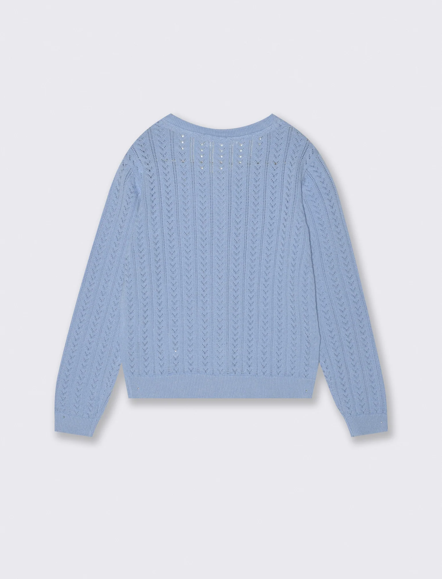 Cardigan traforato in cotone per bambina - Azzurro - Image 3