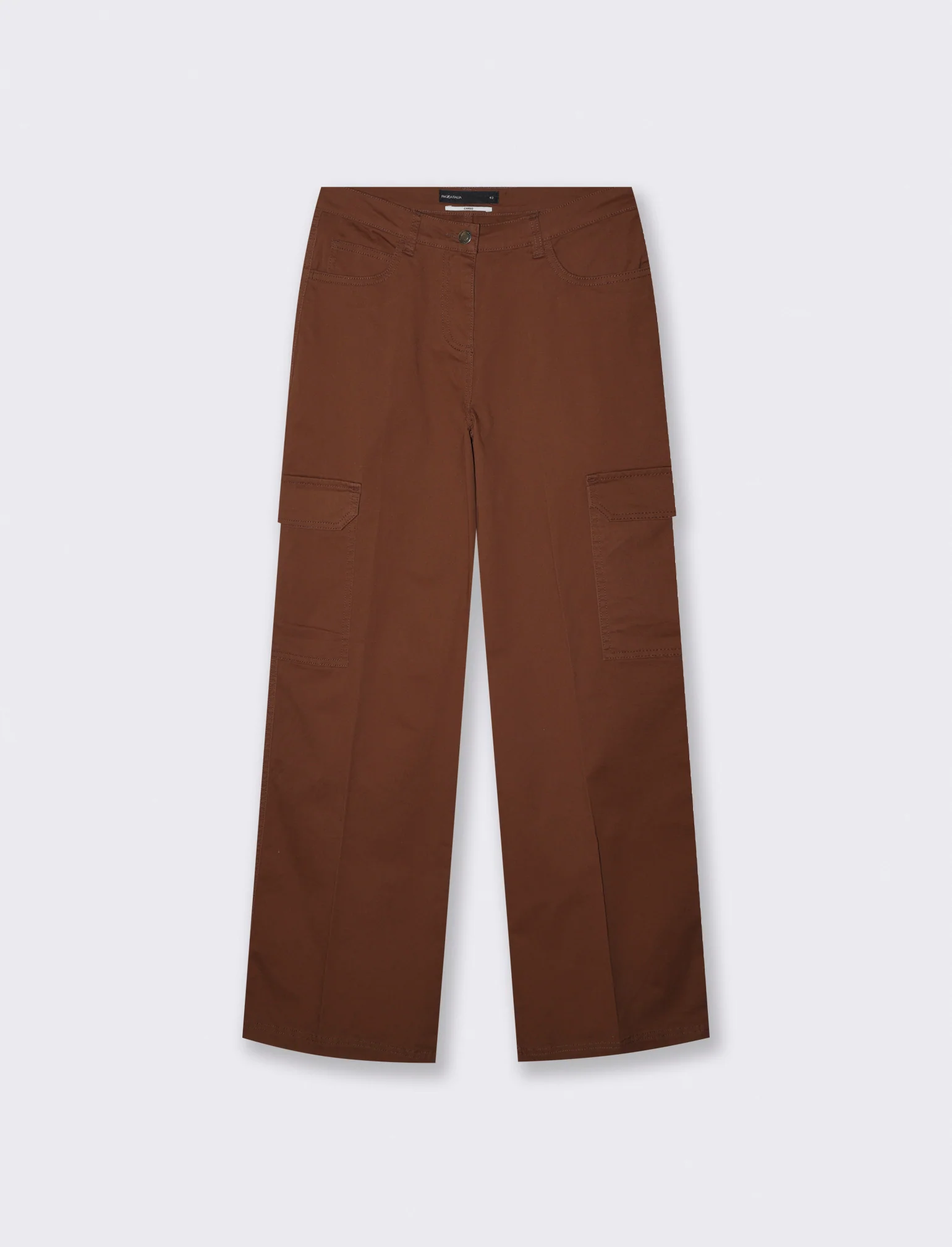 Cargo straight leg  high waist - Marrone cioccolato