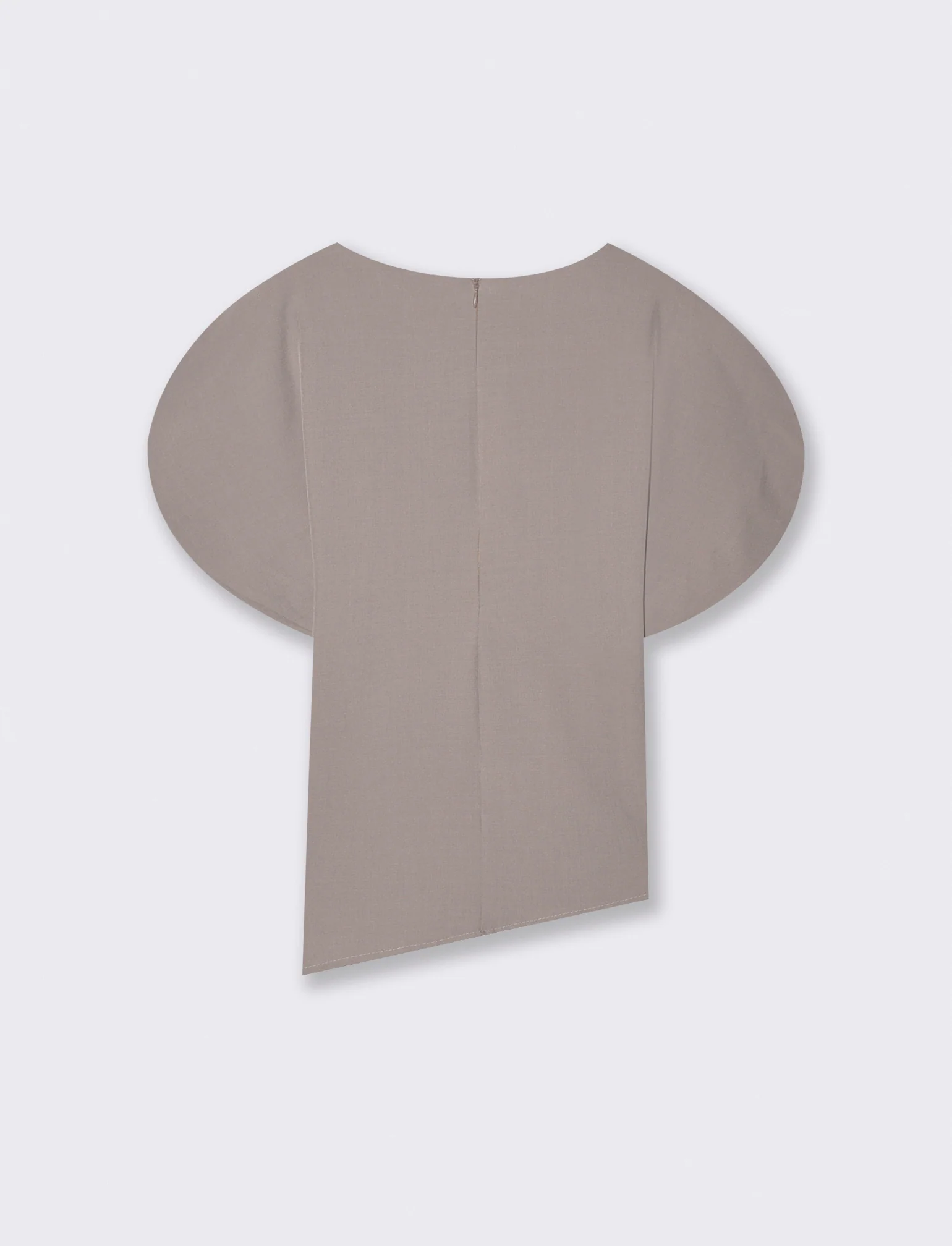 Casacca asimmetrica fluida - Grigio fango - Image 2