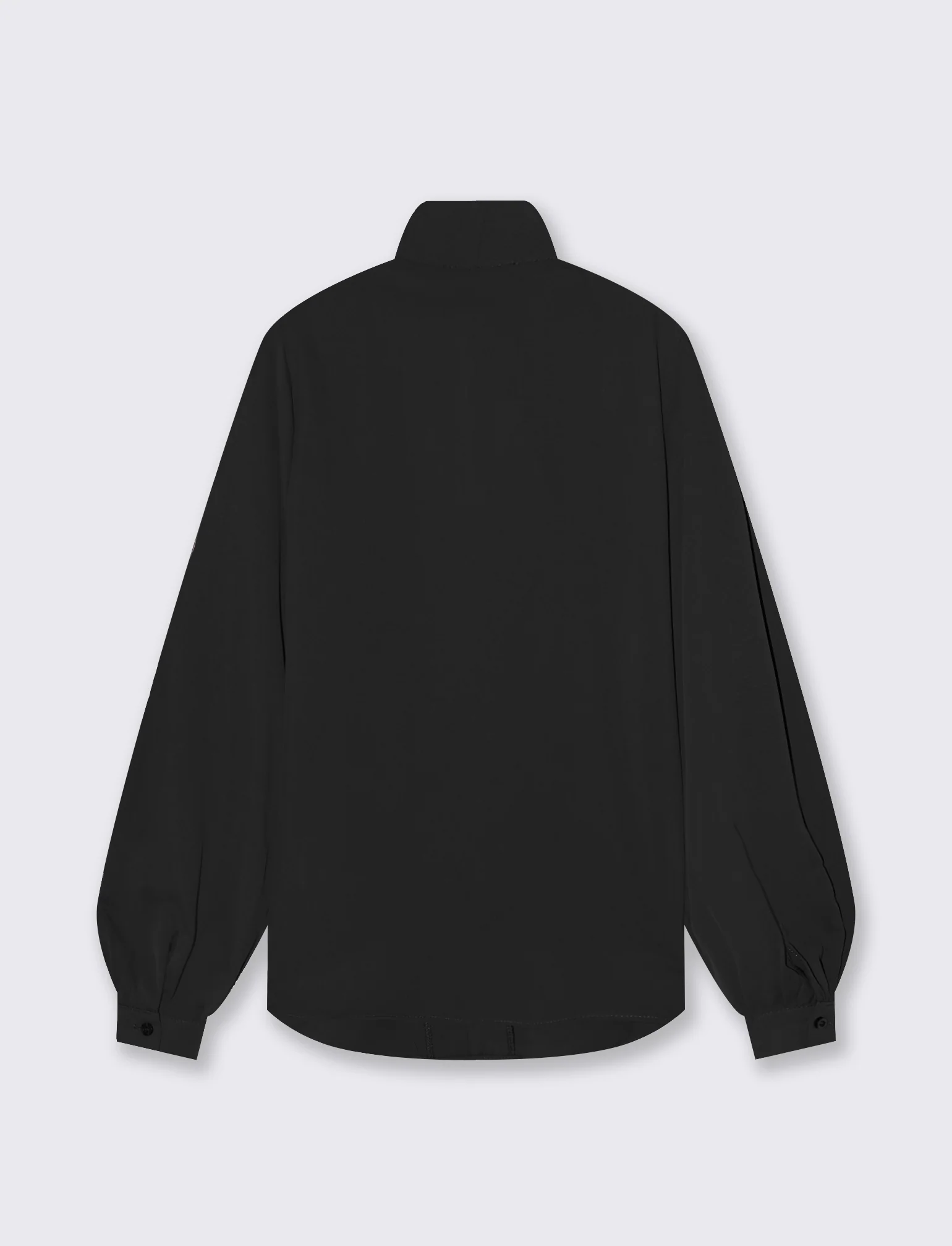 Casacca con fiocco e collo alto - Nero - Image 2