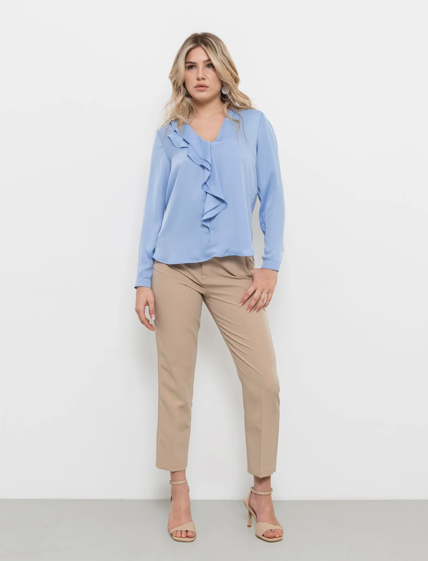 Casacca con rouches - Azzurro cielo - Image 2