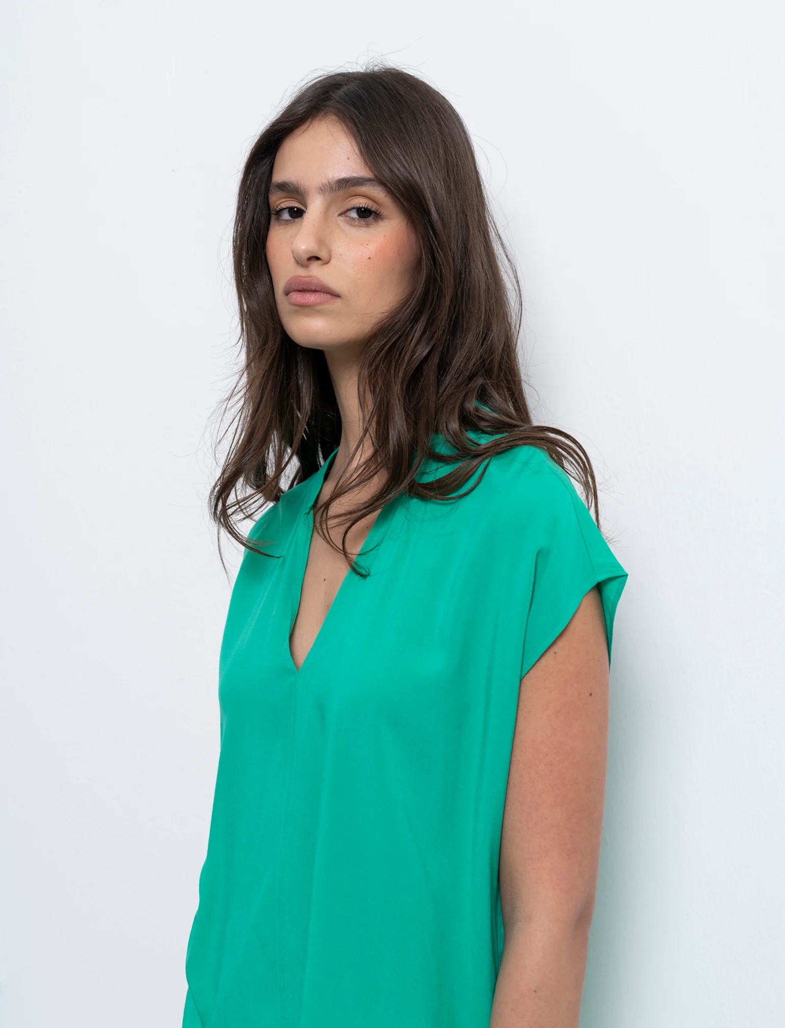 Casacca con scollo a v da donna - Verde smeraldo - Image 3