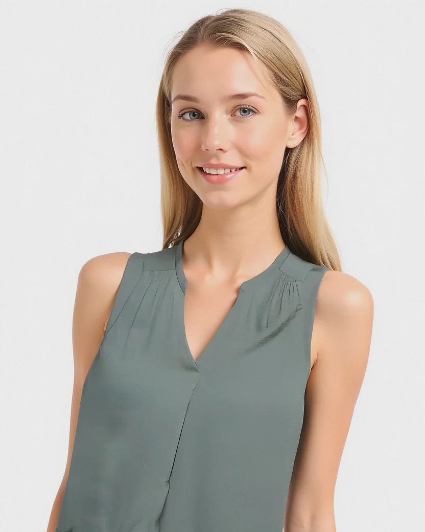 CASACCA CON SCOLLO A V - Verde foresta