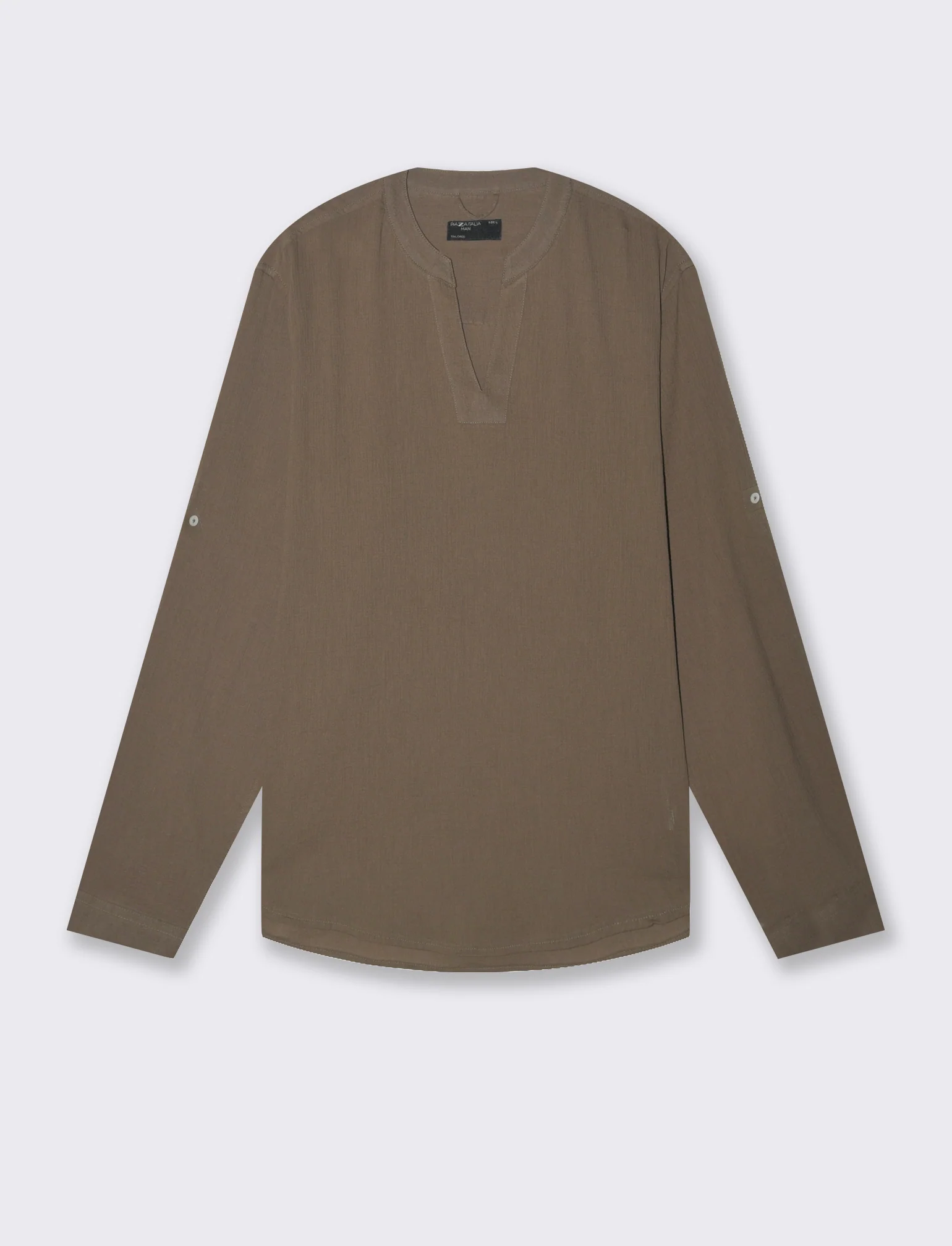 Casacca coreana effetto crepe da uomo - Grigio fango - Image 4