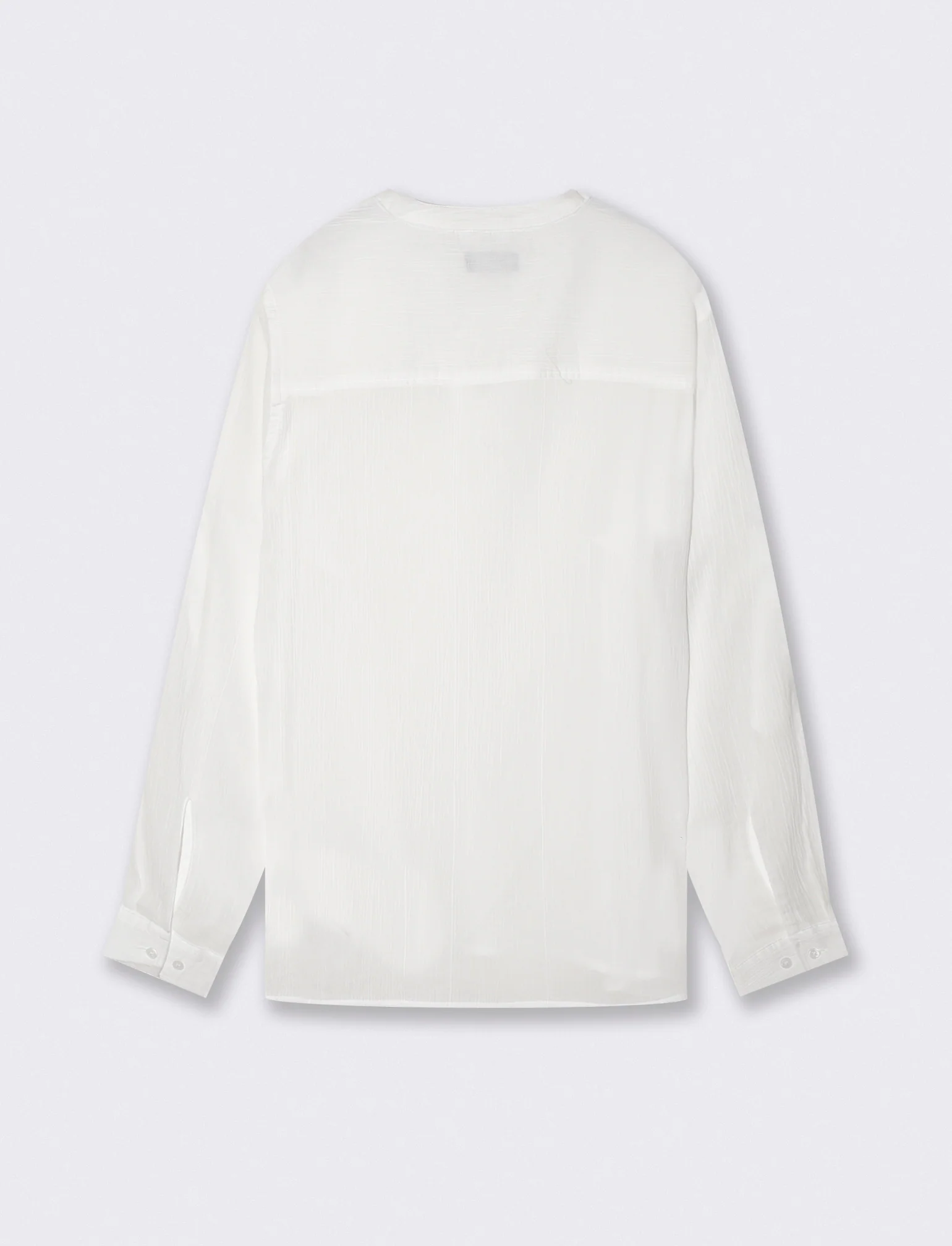 Casacca coreana effetto crepe in cotone - Bianco - Image 2