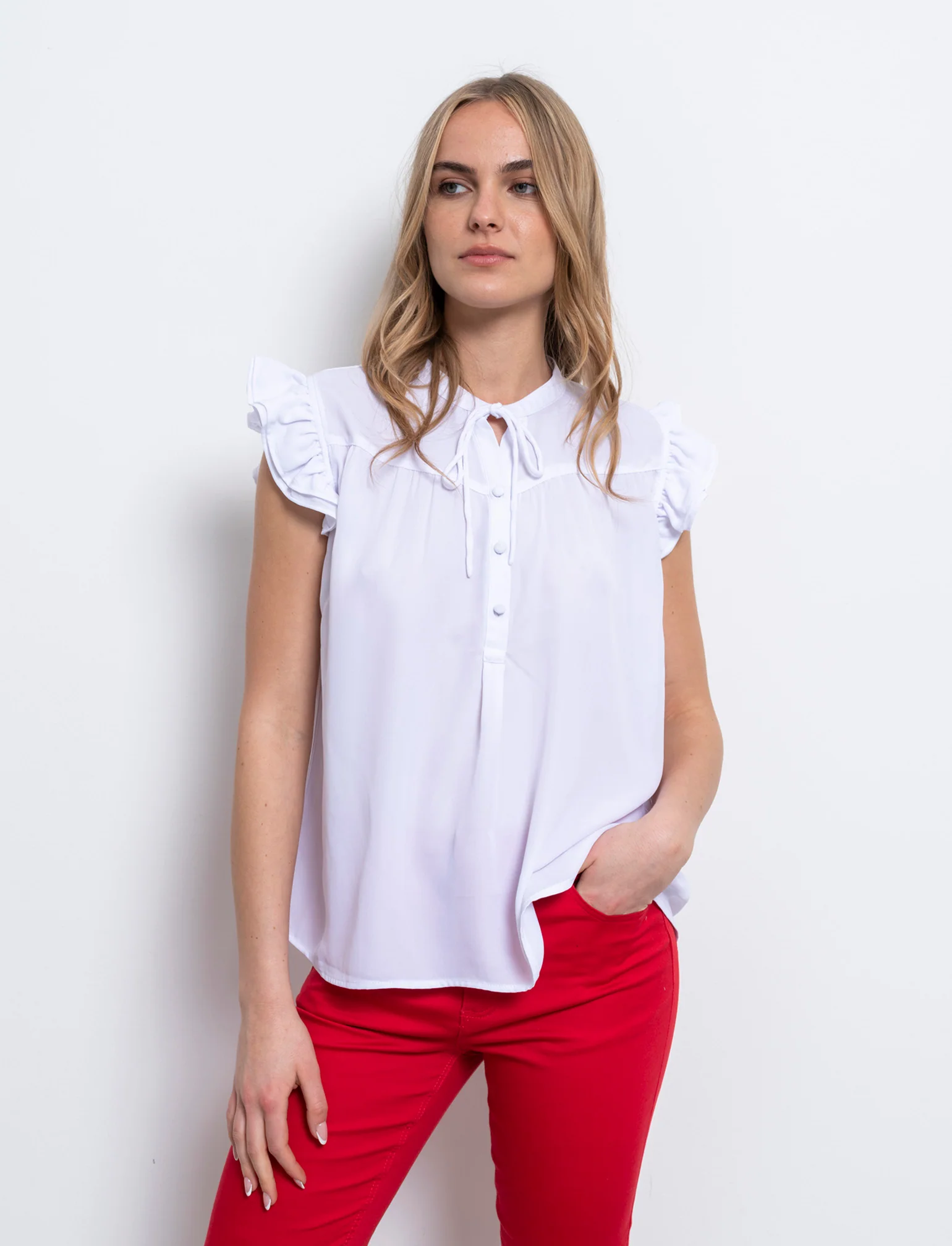 Casacca giromanica da donna - Bianco - Image 3
