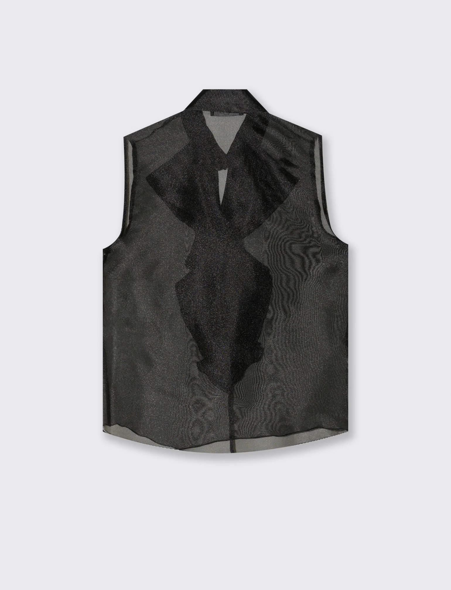 Casacca in organza con rouches - Nero