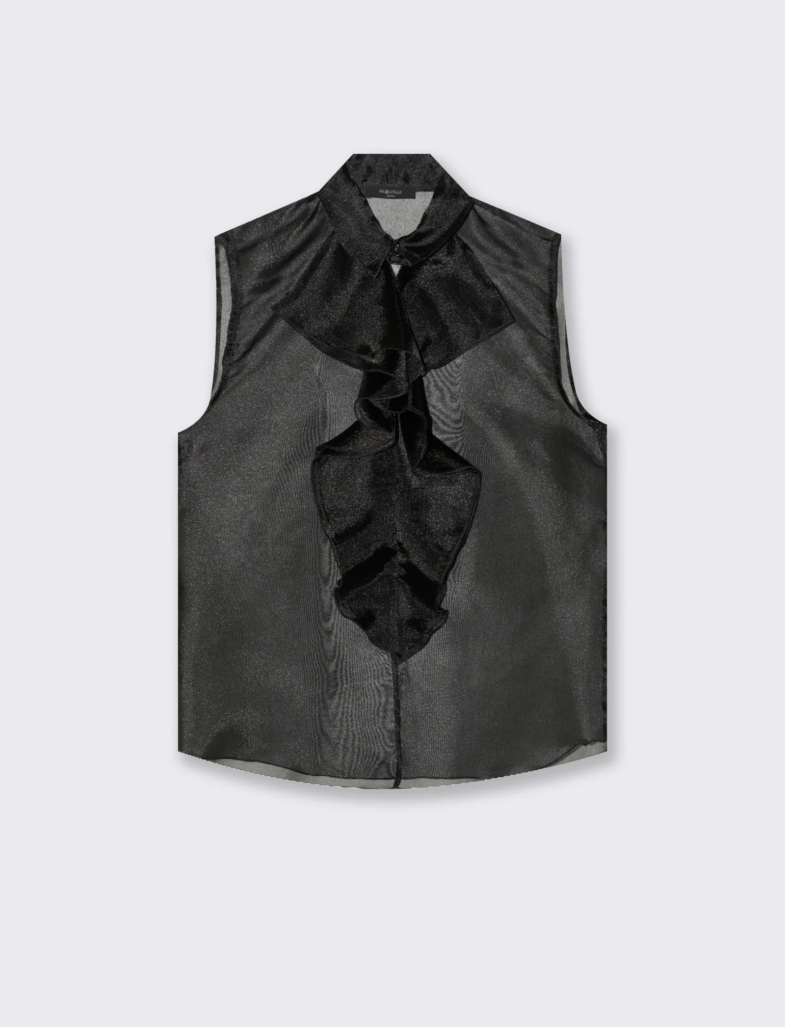Casacca in organza con rouches - Nero - Image 4