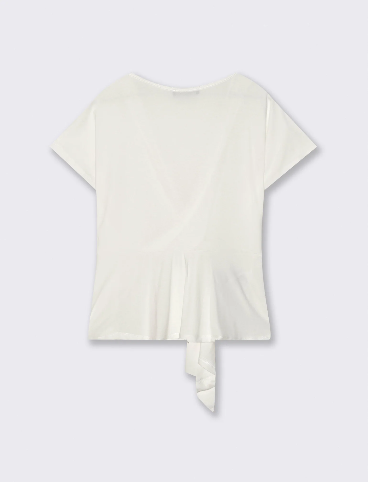 Casacca in popeline di viscosa con collana - Bianco latte - Image 4