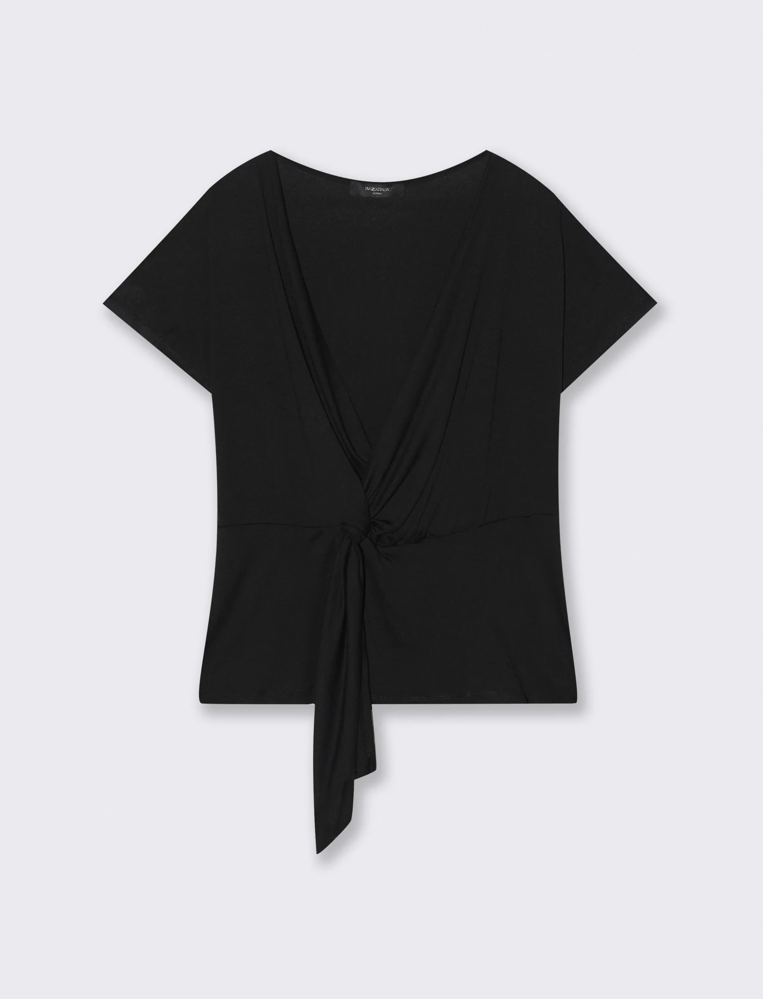 Casacca in popeline di viscosa con collana - Nero - Image 2