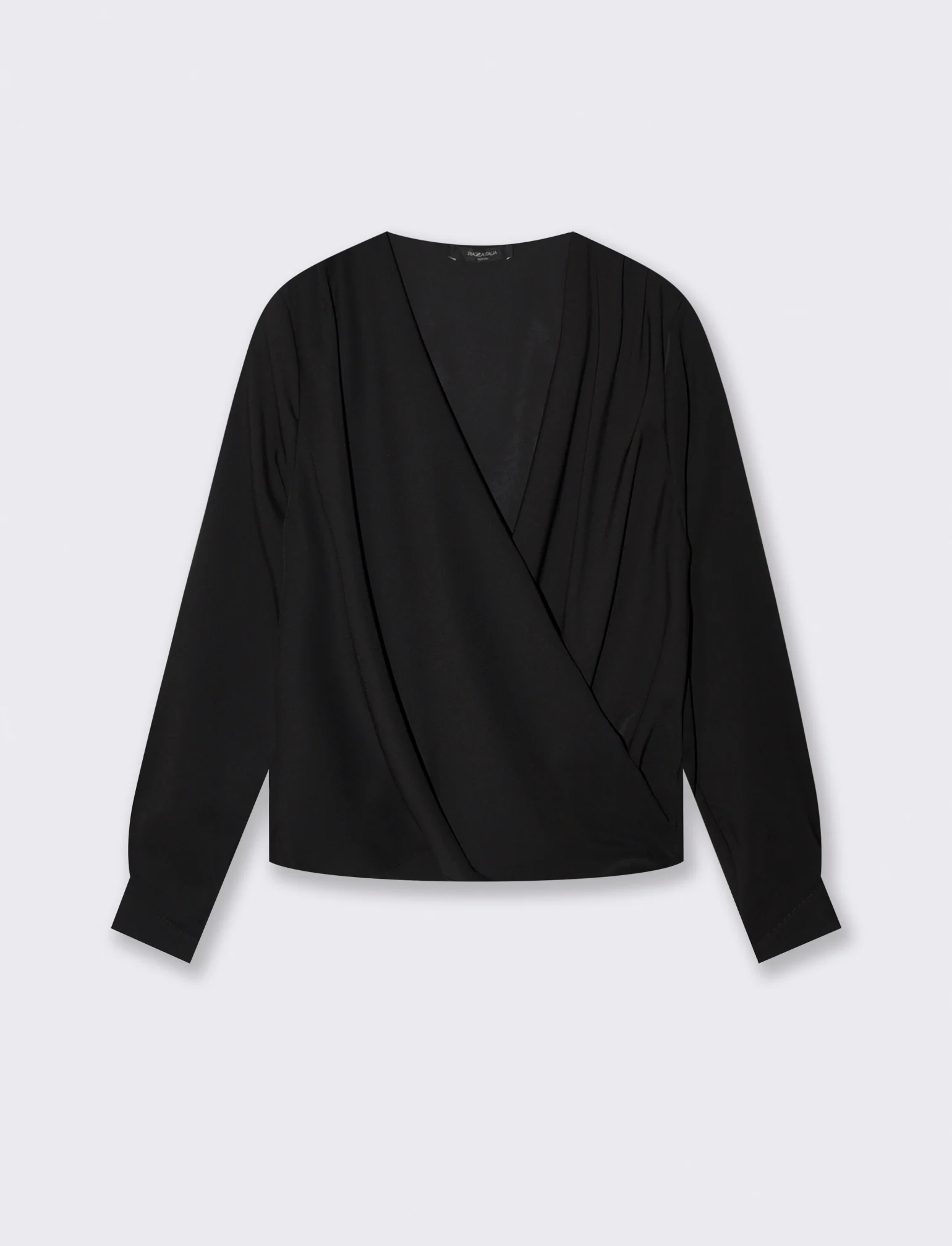 Casacca incrociata in tessuto leggero - Nero