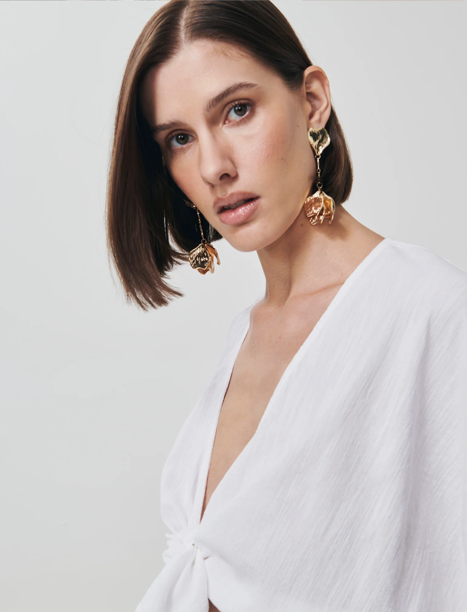 Casacca Kimono in Cotone con Nodo - Bianco