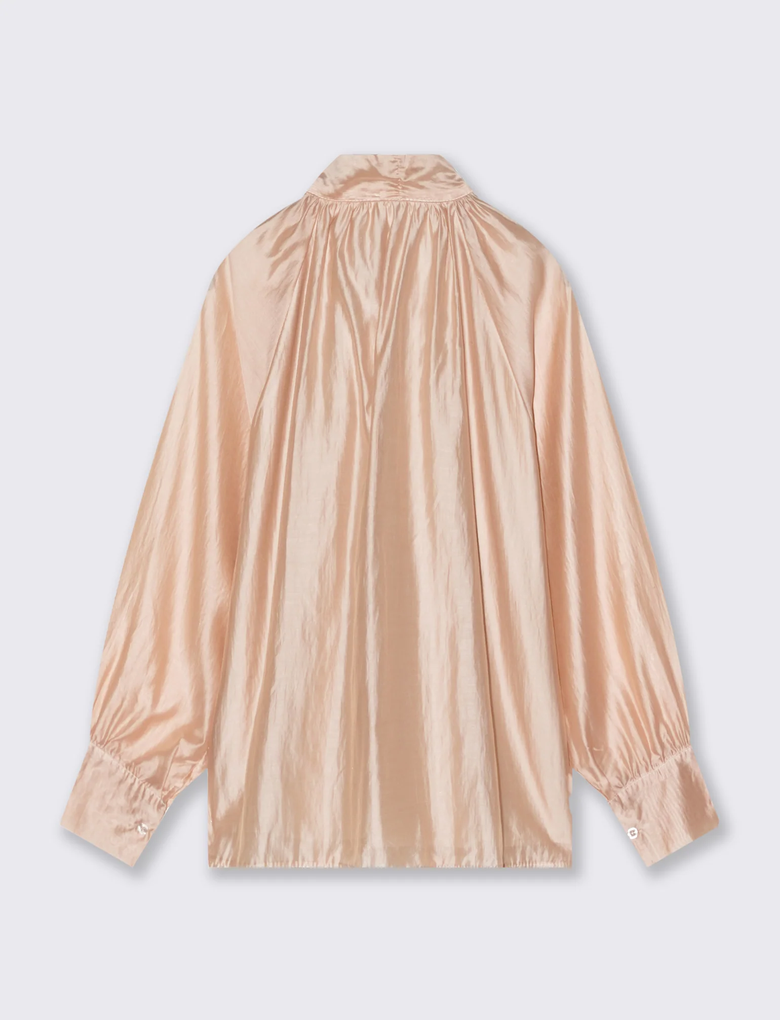 Casacca leggera con fiocco al collo - Beige champagne - Image 2
