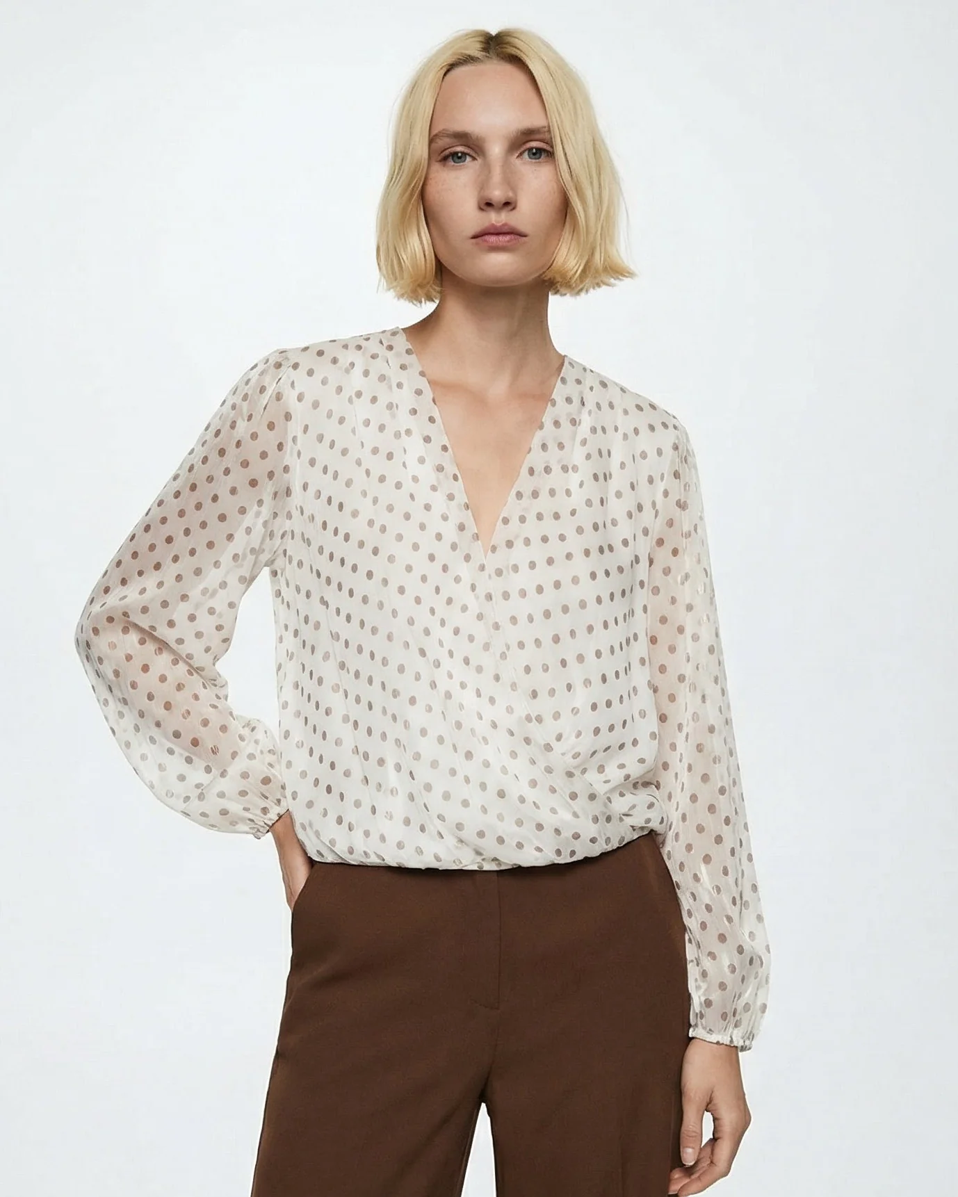 Casacca Leggera Incrociata - Bianco latte - Image 3