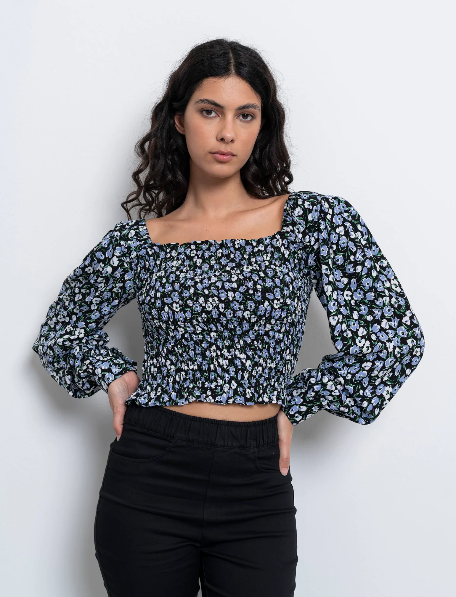 Casacca manica lunga con arriccio da donna - var 1