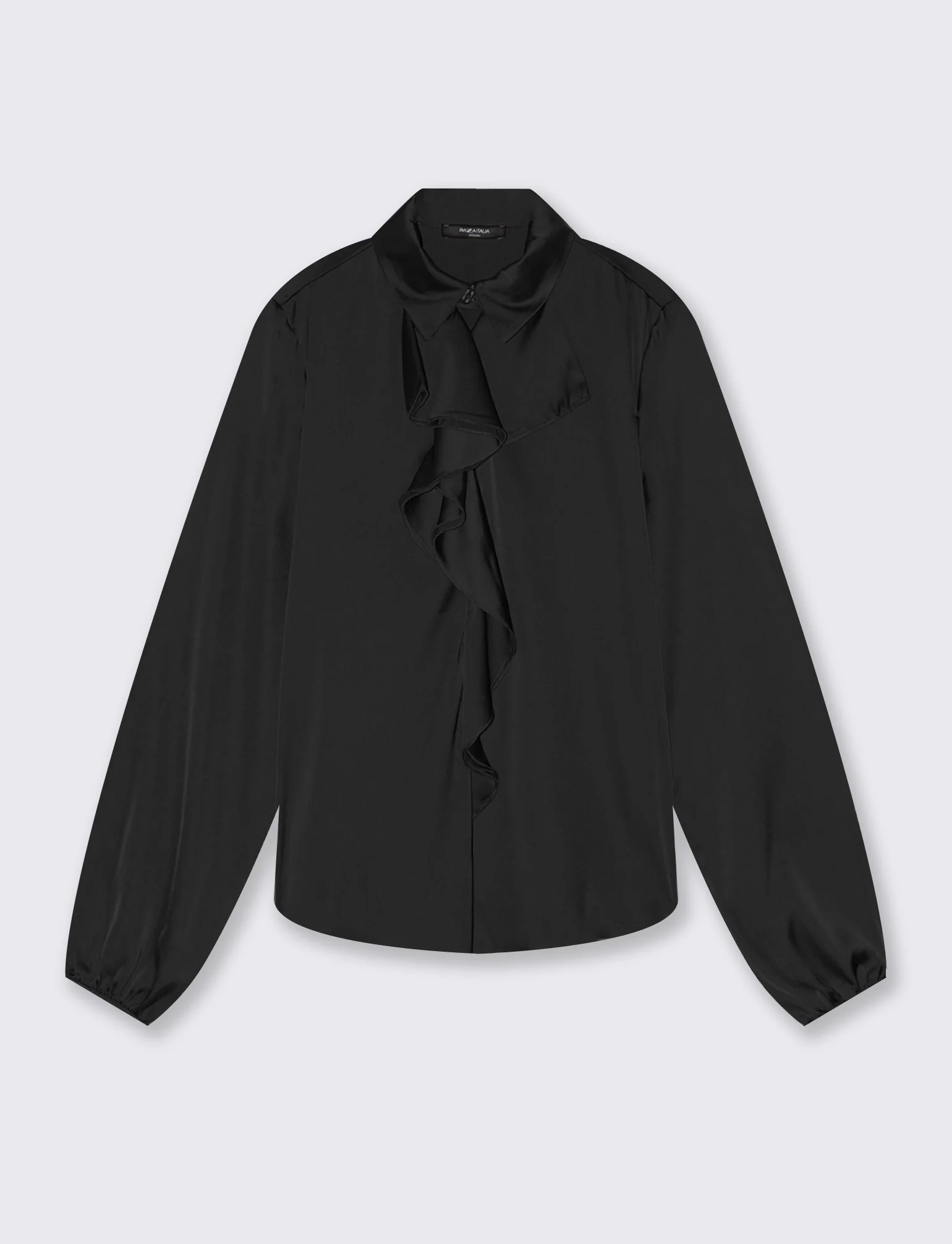 Casacca manica lunga con rouches - Nero