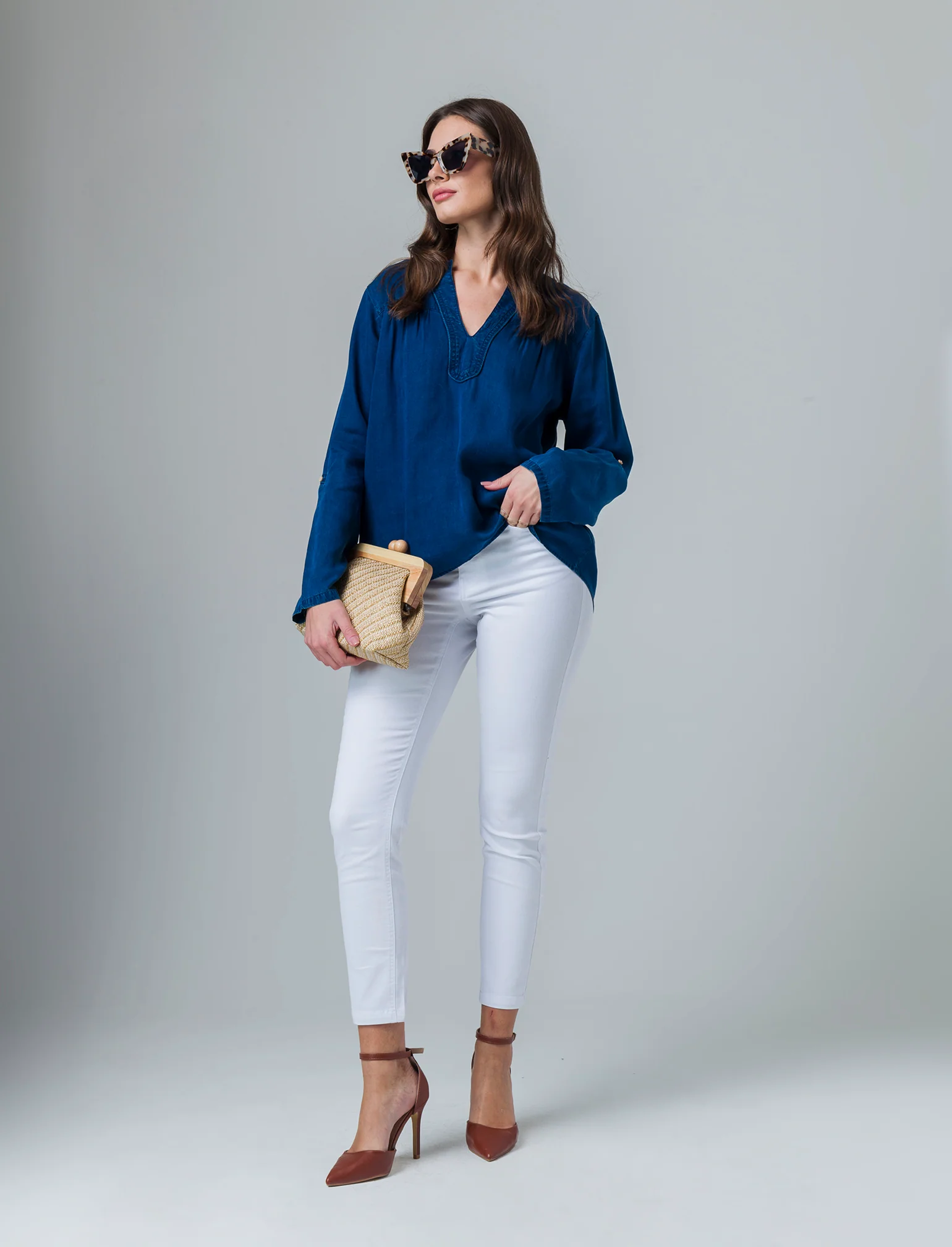 Casacca manica lunga da donna - DENIM SCURO - Image 2