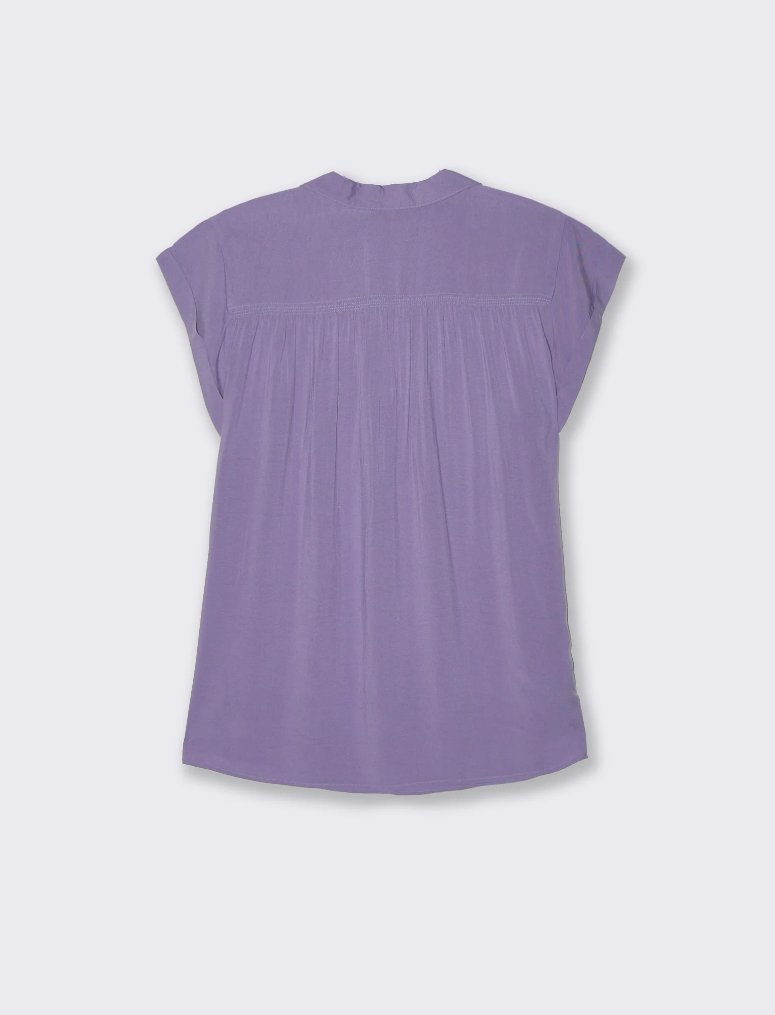 Casacca mezzamanica con scollo a V da donna - Lilla pervinca - Image 2