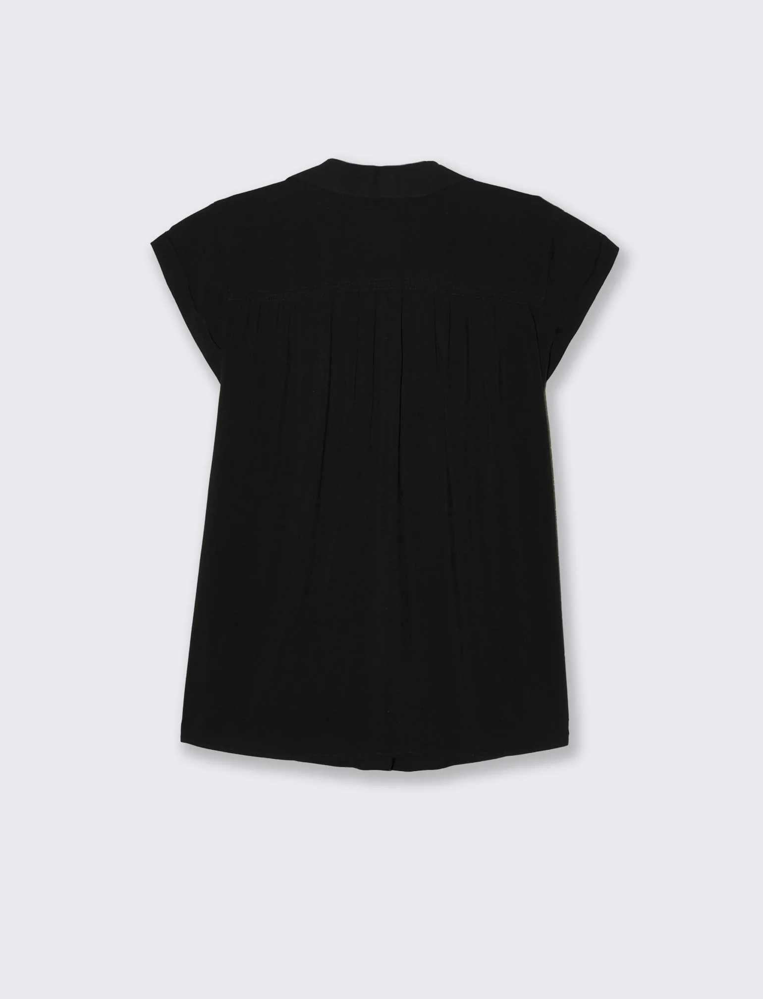 Casacca mezzamanica con scollo a V da donna - Nero - Image 2