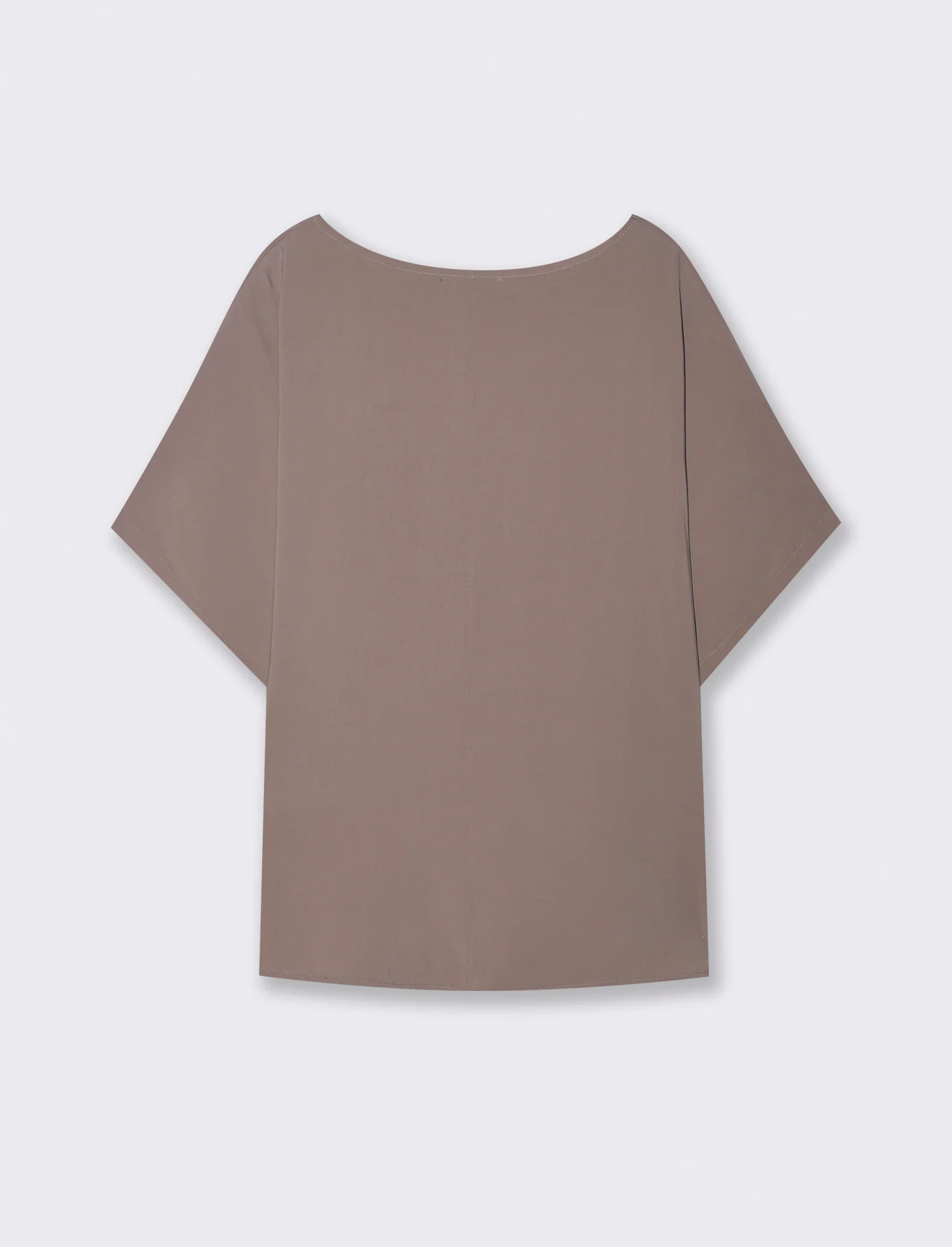 Casacca morbida con scollo rotondo - Grigio fango - Image 2
