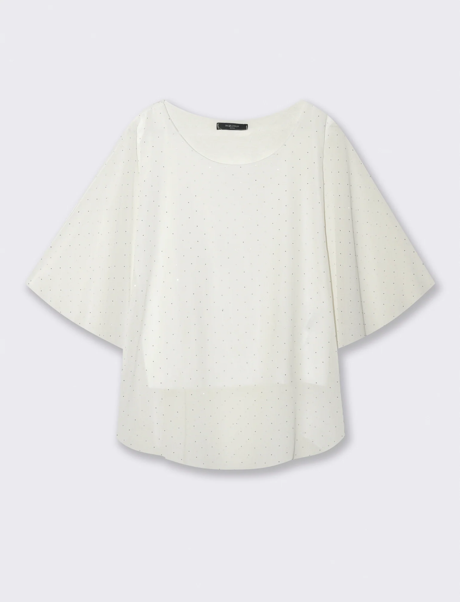 CASACCA OVER CON APPLICAZIONI STRASS - Bianco panna