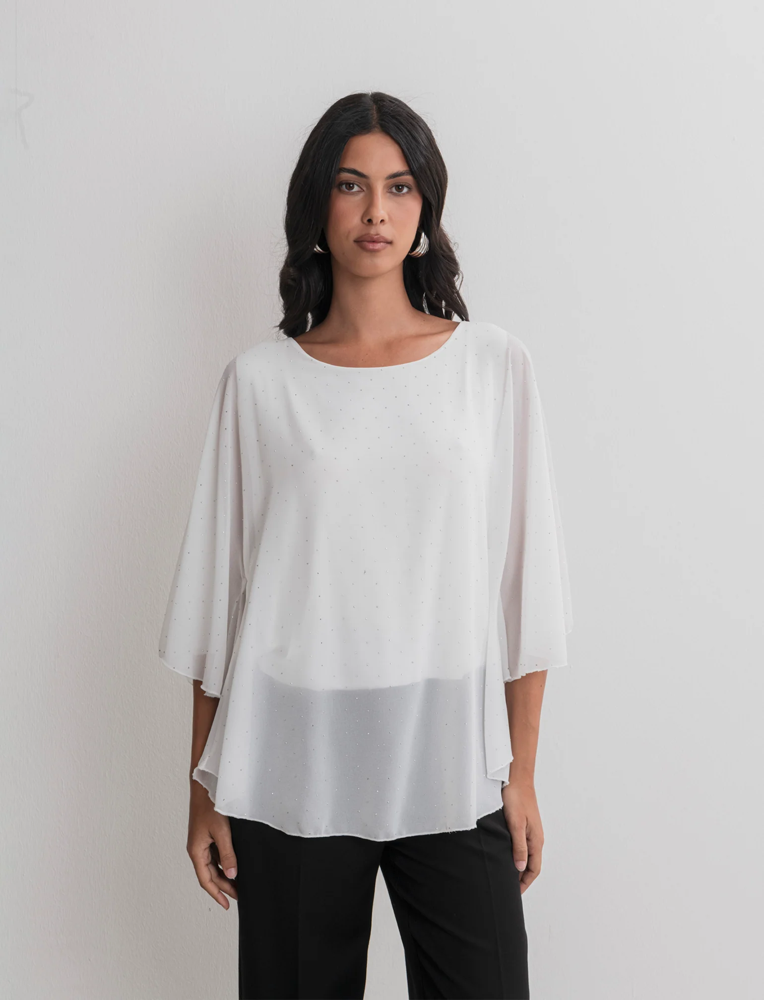 CASACCA OVER CON APPLICAZIONI STRASS - Bianco panna - Image 3