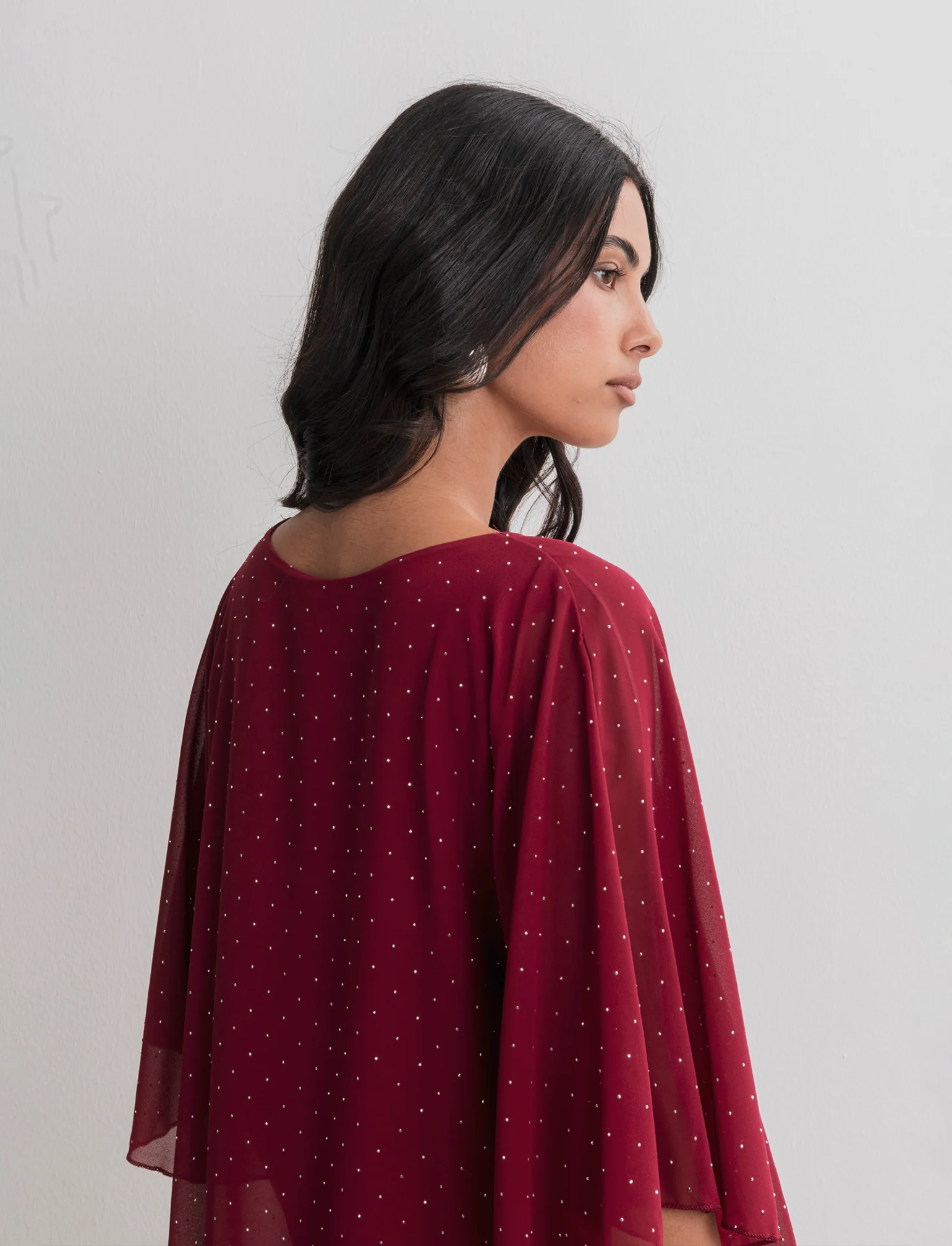 CASACCA OVER CON APPLICAZIONI STRASS - Bordeaux - Image 4