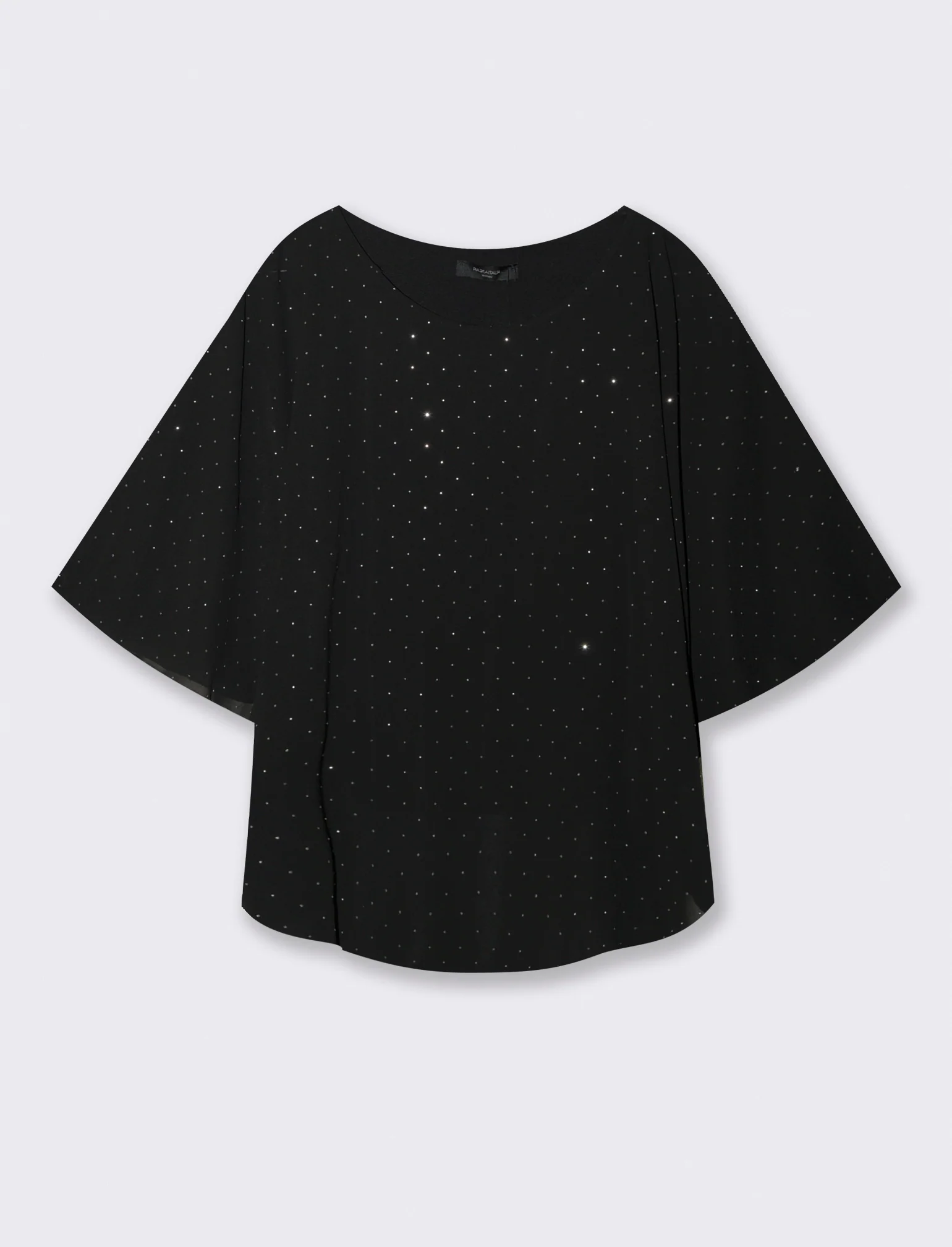 CASACCA OVER CON APPLICAZIONI STRASS - Nero