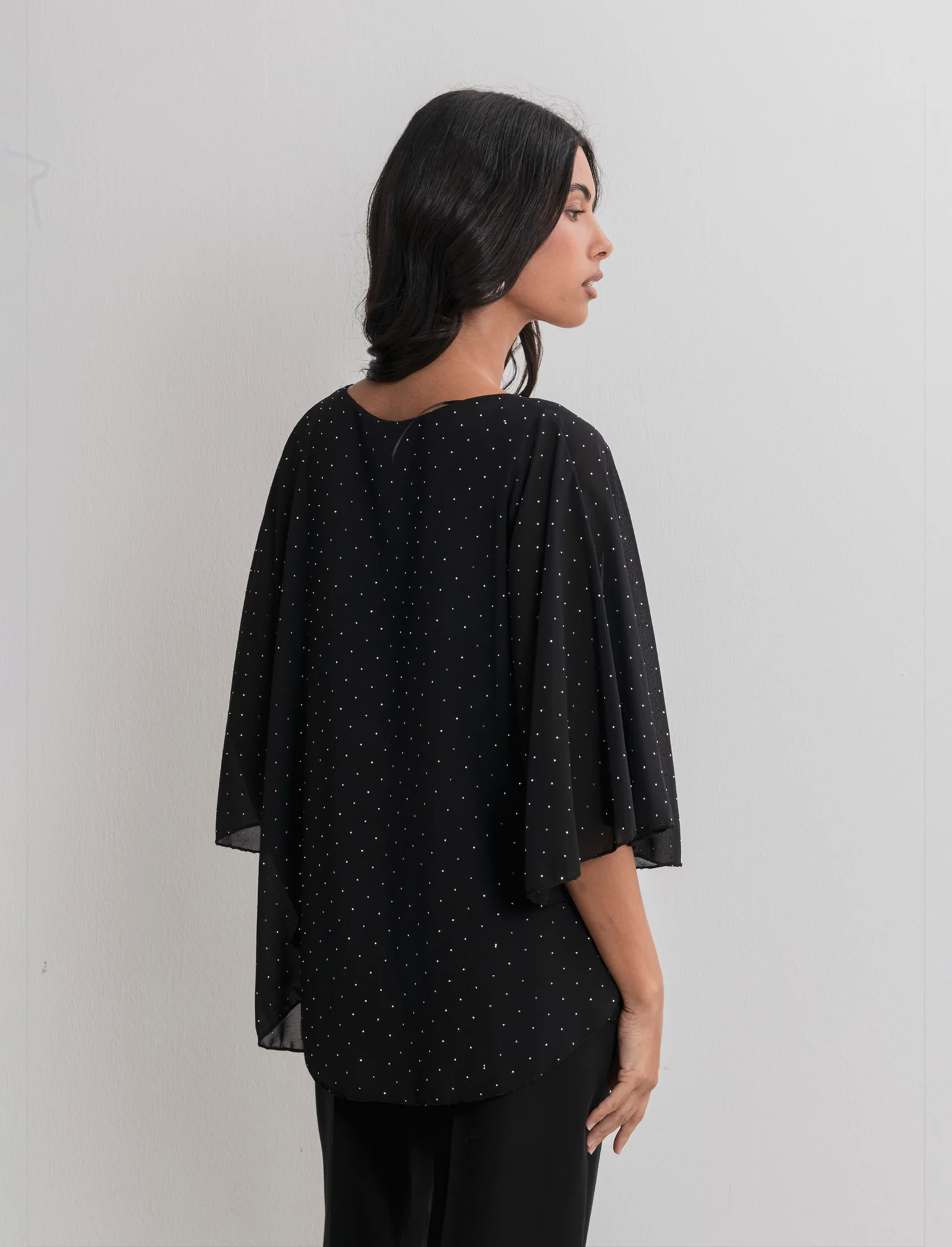 CASACCA OVER CON APPLICAZIONI STRASS - Nero - Image 4