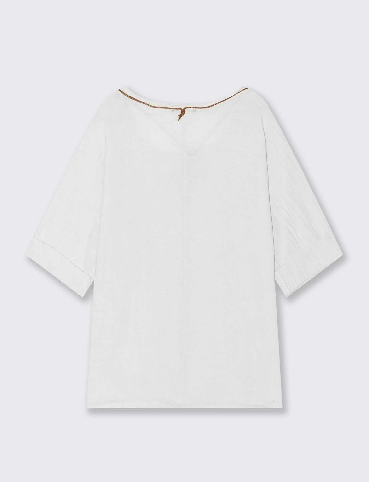 Casacca over con collana - Bianco - Image 2