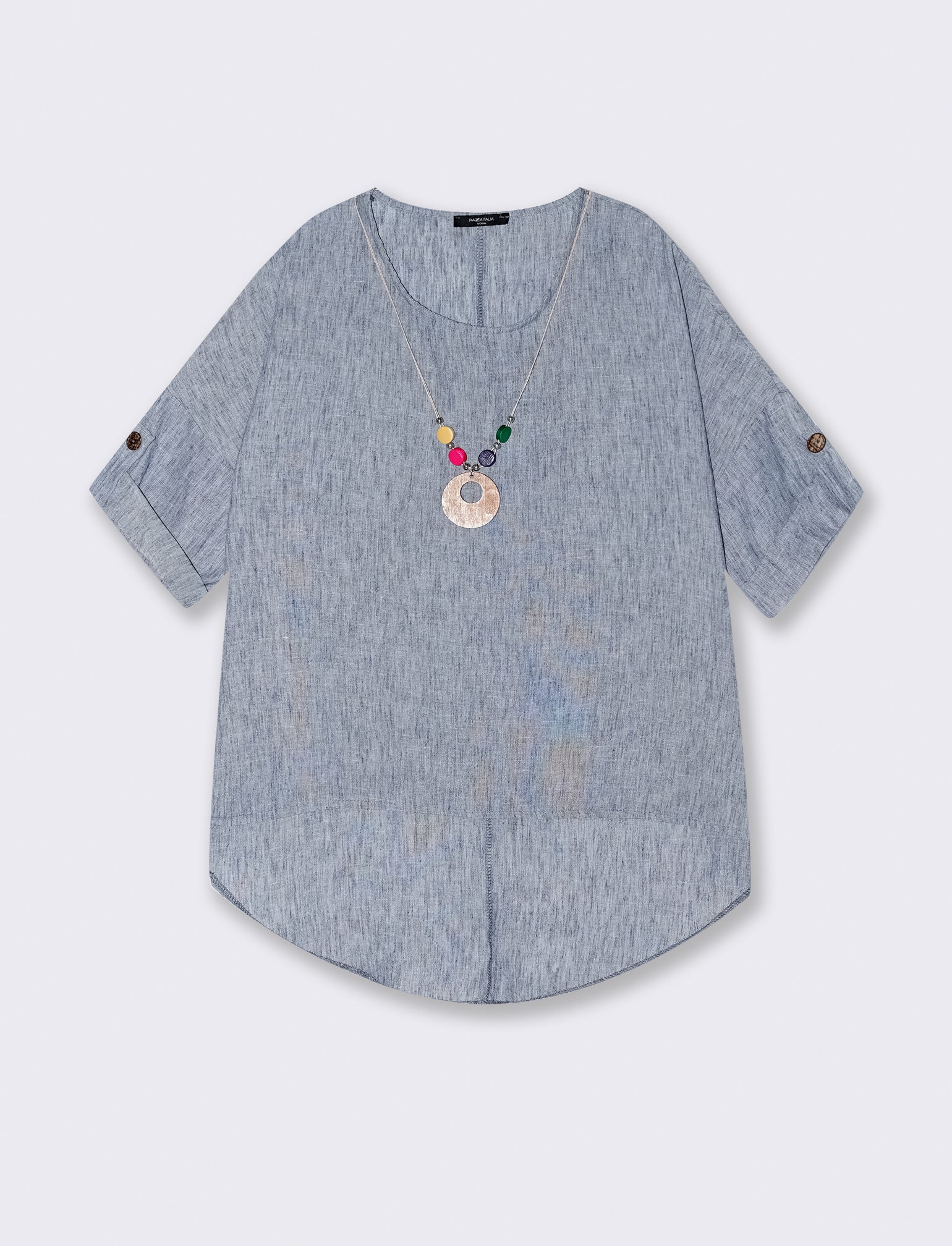 Casacca over con collana - Denim