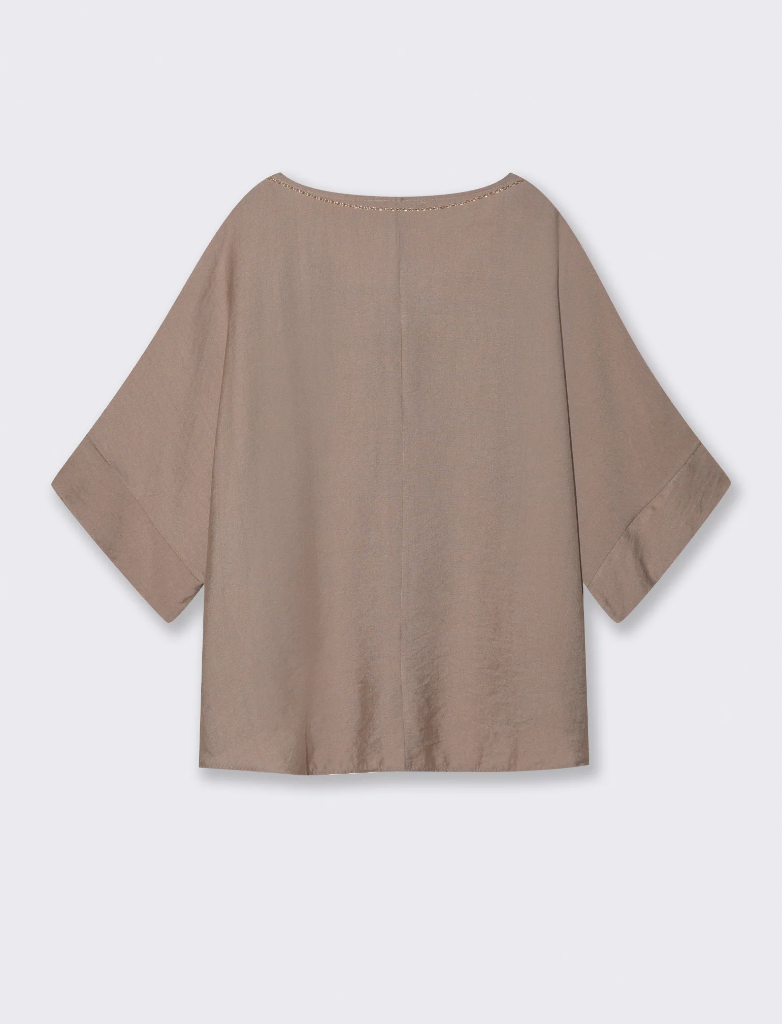 Casacca over con collana - Grigio fango - Image 4