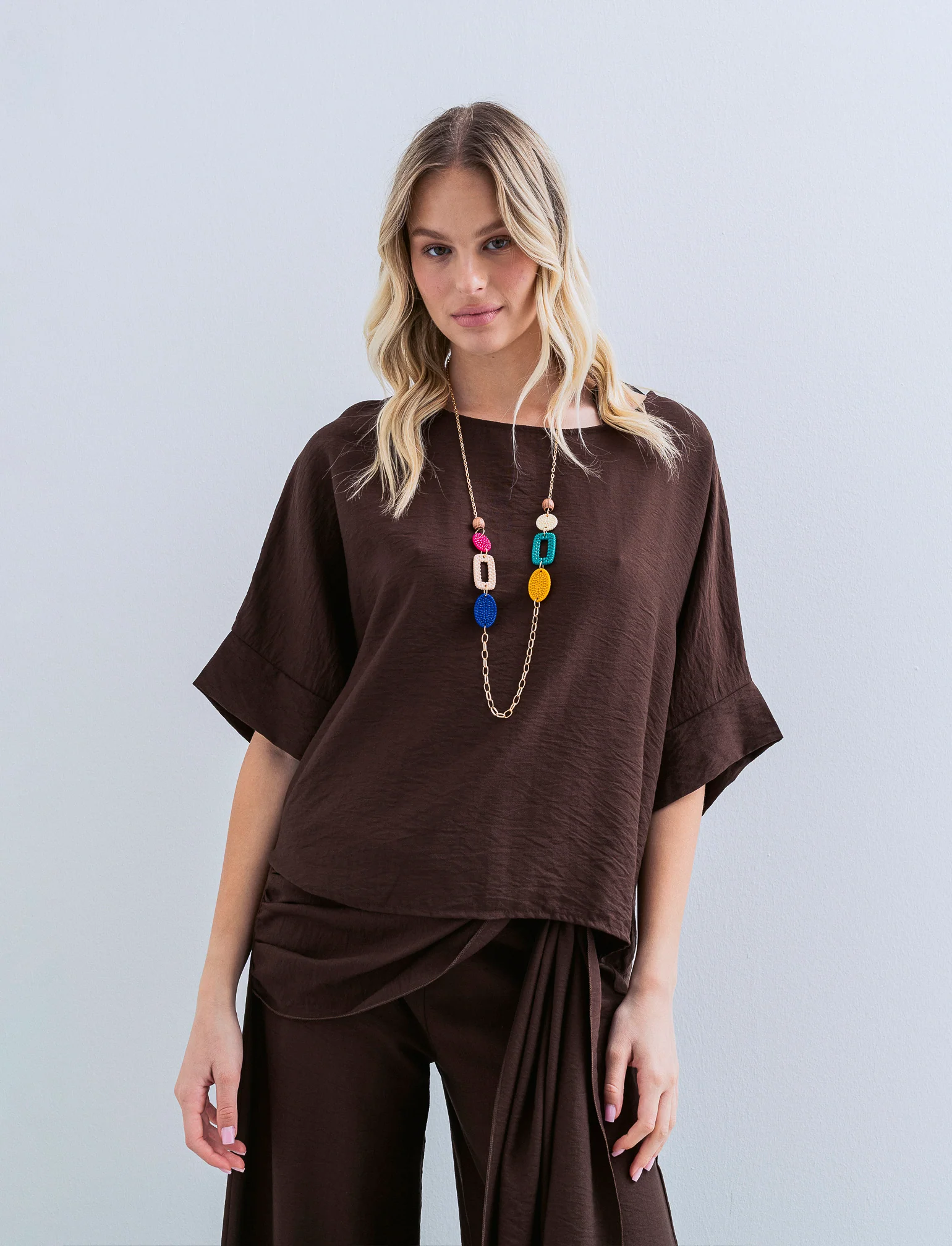 Casacca over con collana - Moro - Image 2
