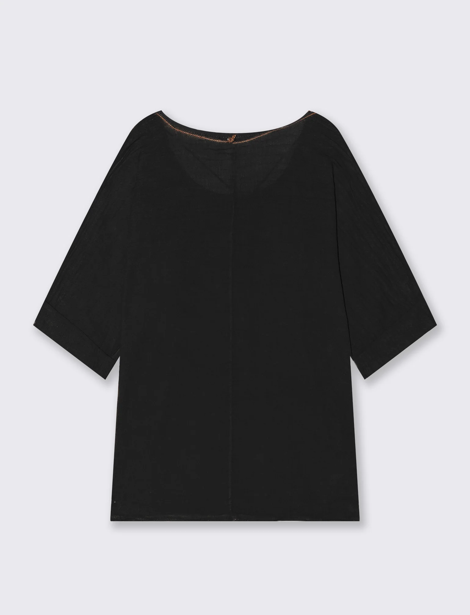 Casacca over con collana - Nero - Image 2